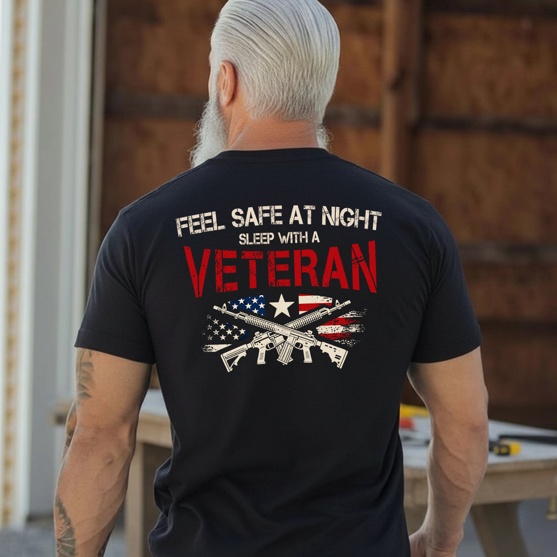 Feel Safe at Night Sleep with a Veteran T-Shirt