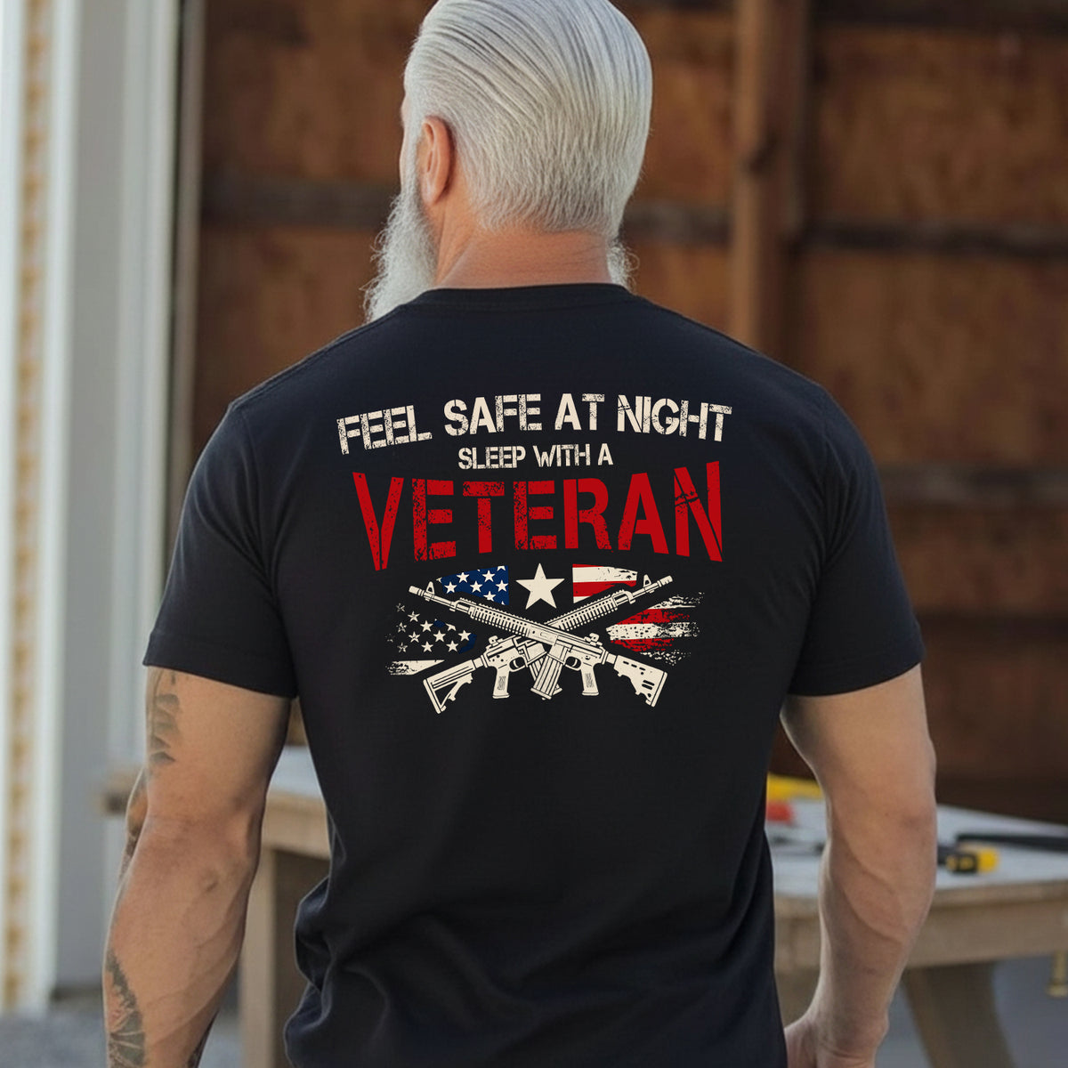 Feel Safe at Night Sleep with a Veteran T-Shirt