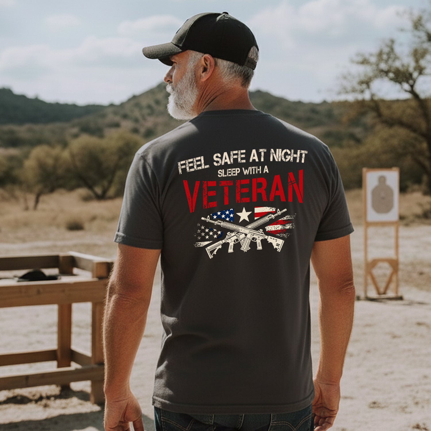 Feel Safe at Night Sleep with a Veteran T-Shirt