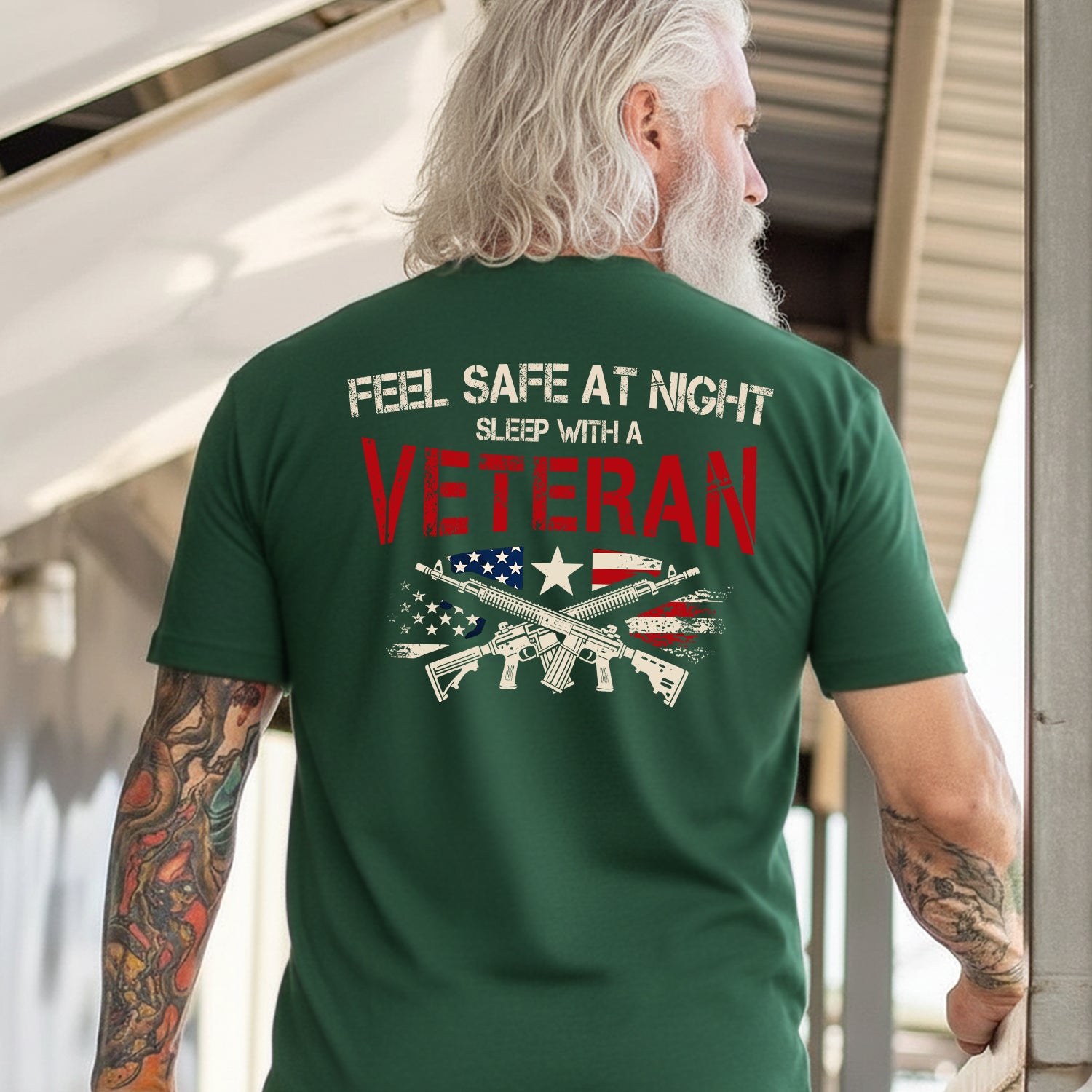Feel Safe at Night Sleep with a Veteran T-Shirt