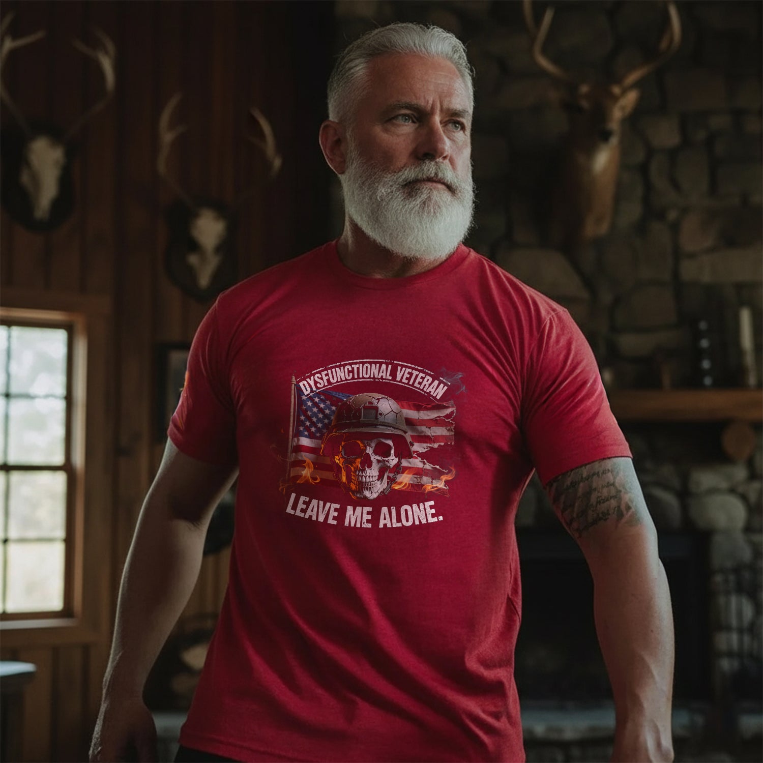 Dysfunctional Veteran Proud US Military T-Shirt Secondary image
