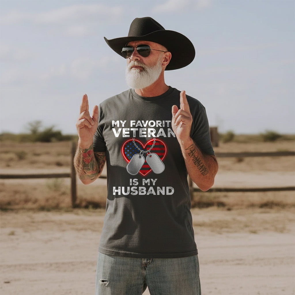 My Favorite Veteran Is My Husband Proud US T-Shirt