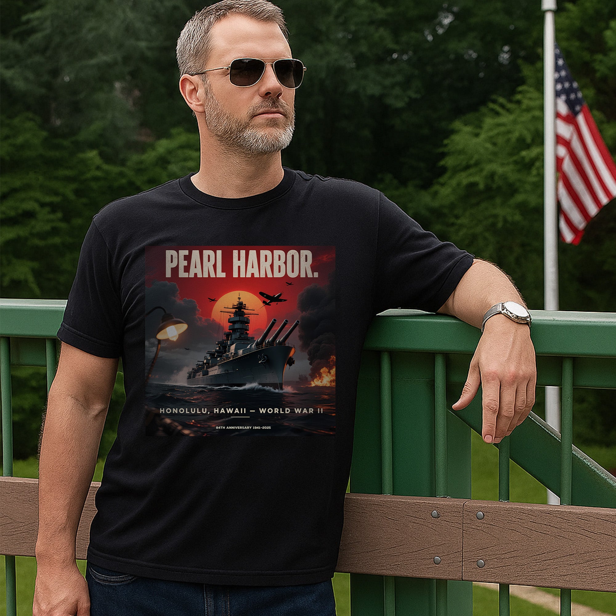 Pearl Harbor Honolulu Hawaii World War II 84th Anniversary 1941–2025 US Military Remembrance T-Shirt