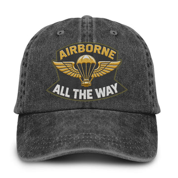 Airborne All the Way Veteran Pride Baseball Cap