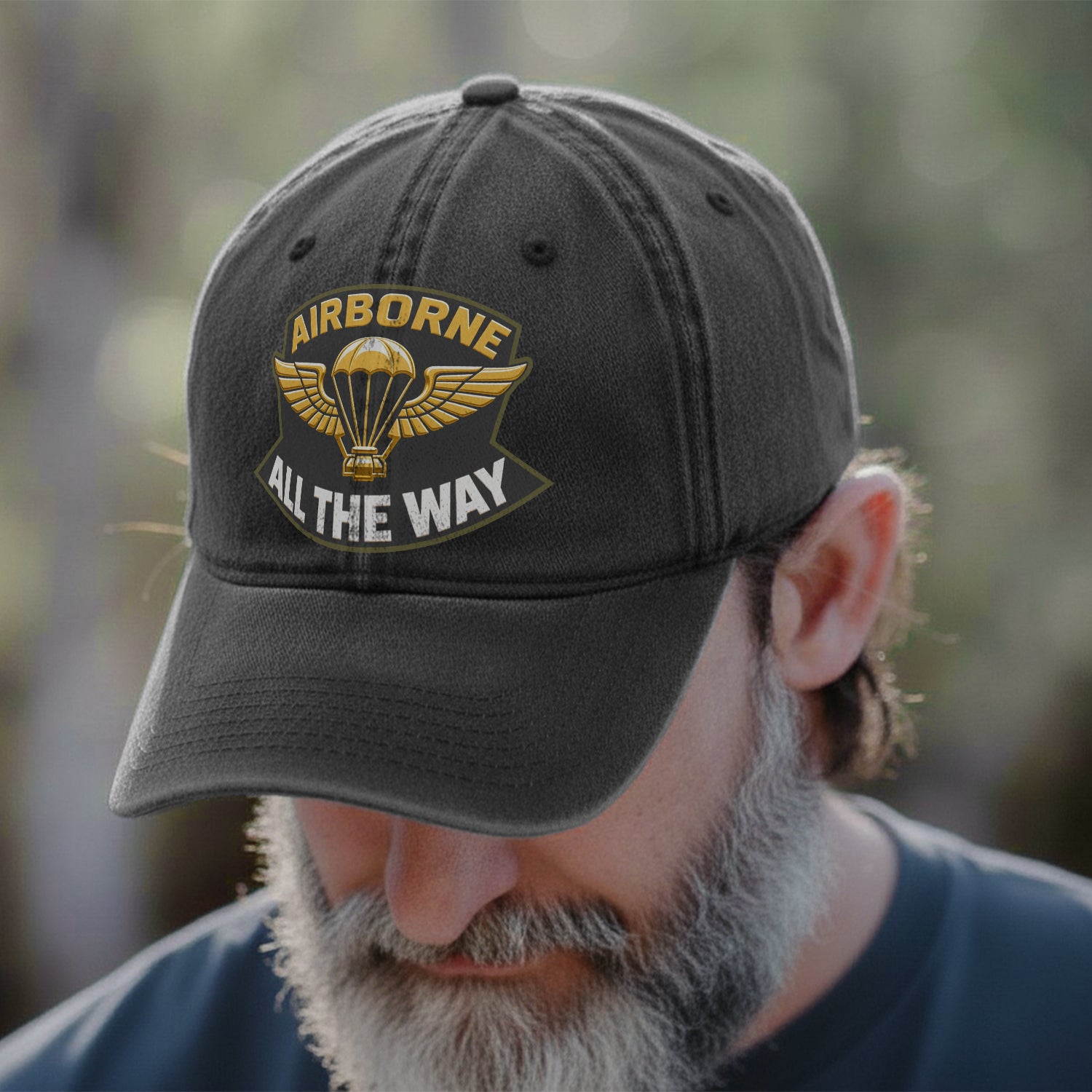 Airborne All the Way Veteran Pride Baseball Cap