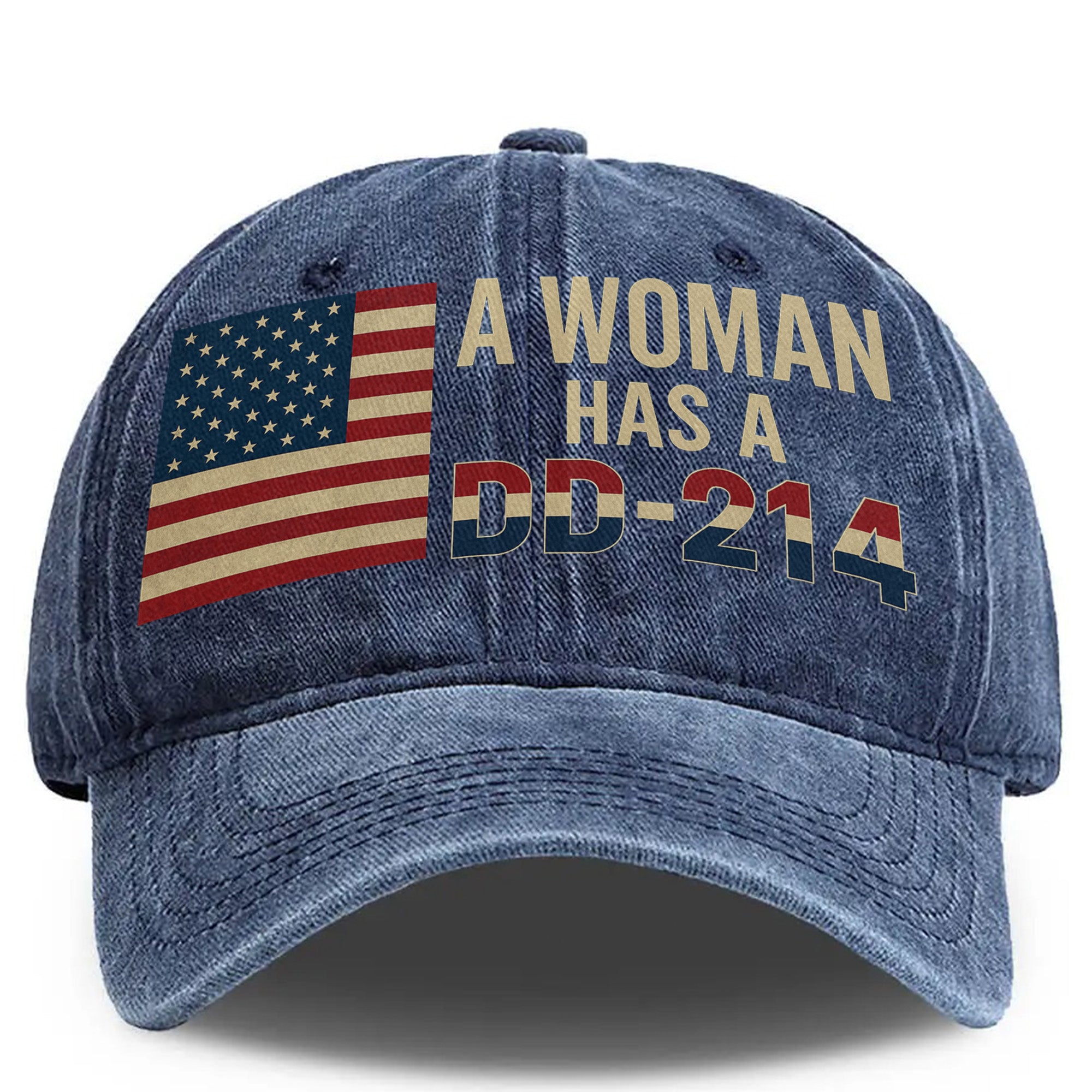 A Woman Has a DD214 Proud US Military Female Veteran Patriotic Pride Baseball Cap