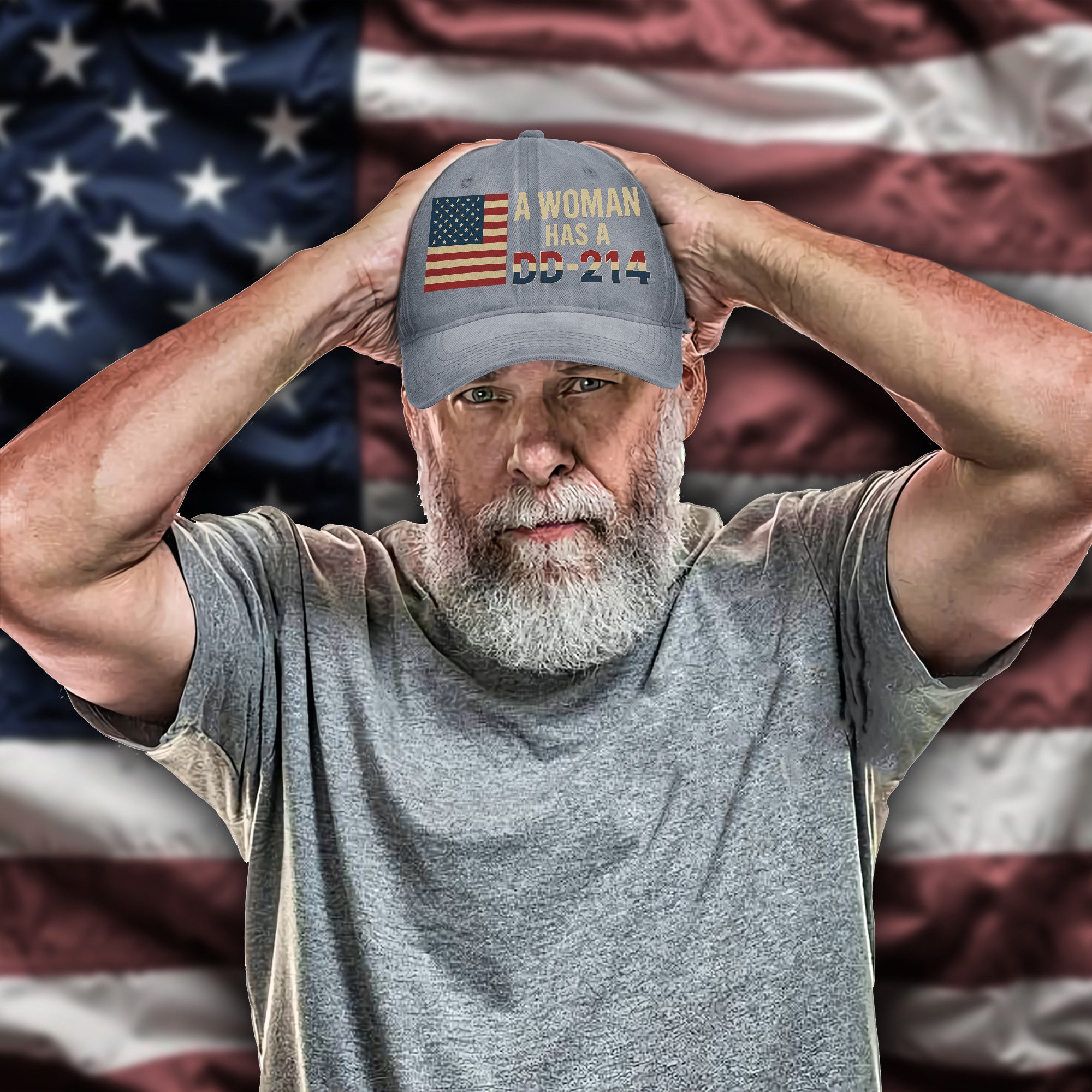 A Woman Has a DD214 Proud US Military Female Veteran Patriotic Pride Baseball Cap