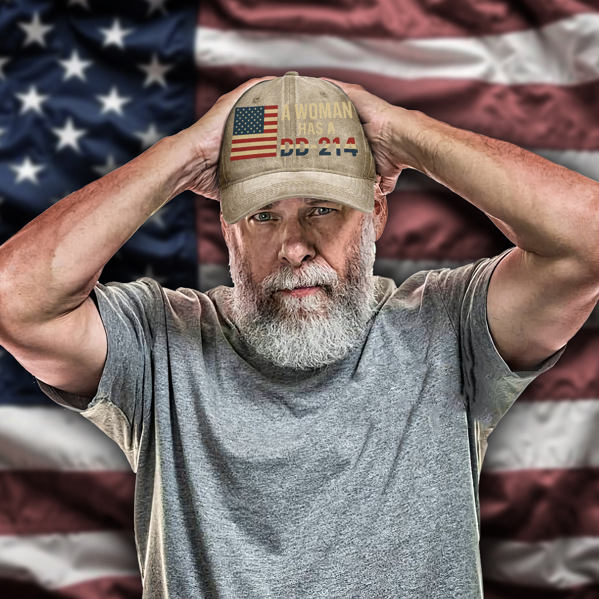 A Woman Has a DD214 Proud US Military Female Veteran Patriotic Pride Baseball Cap