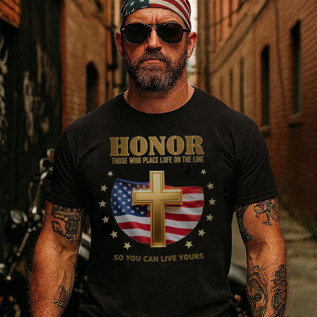 Honor Those Who Place Their Life on the Line So You Can Live Yours US Military Veteran T-Shirt