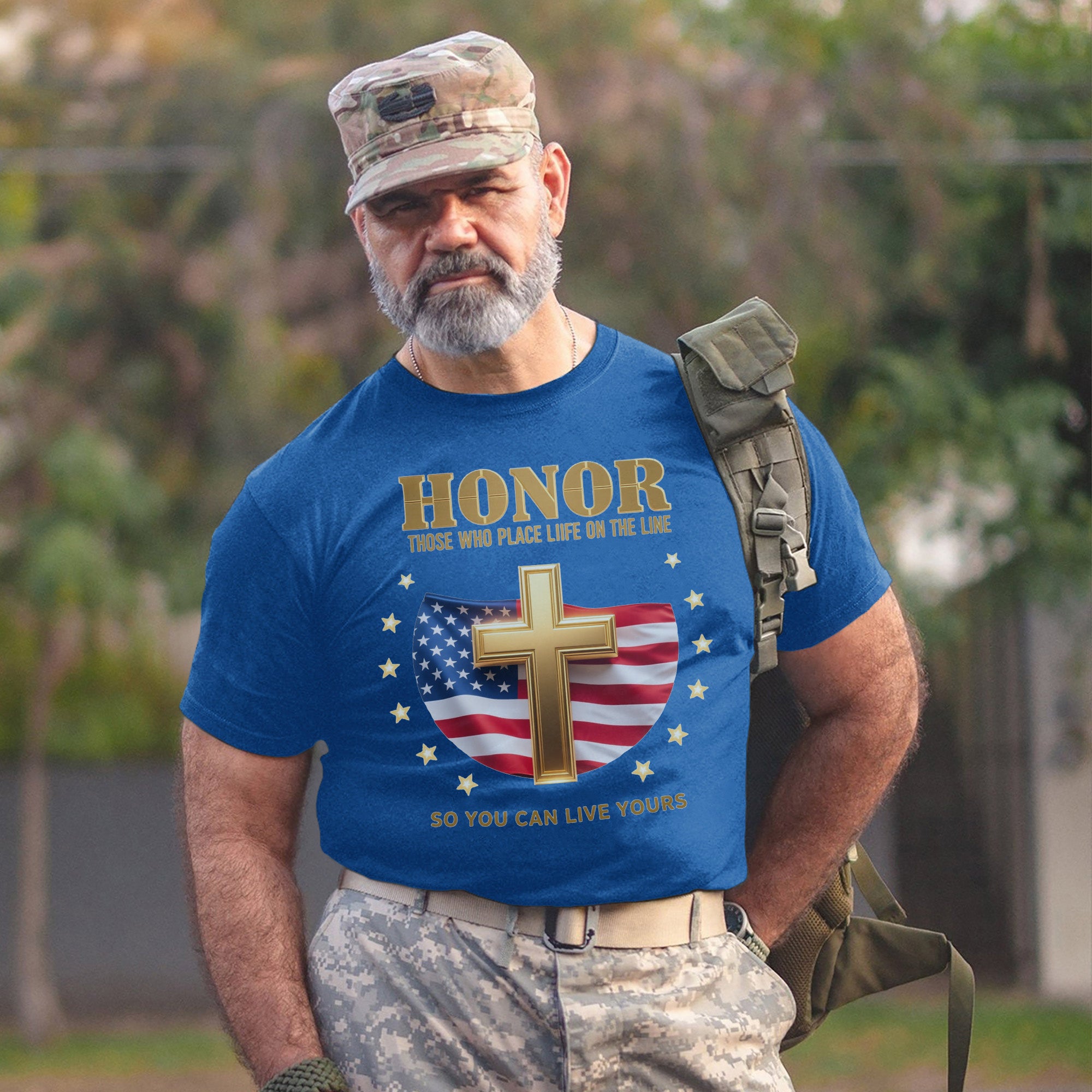 Honor Those Who Place Their Life on the Line So You Can Live Yours US Military Veteran T-Shirt