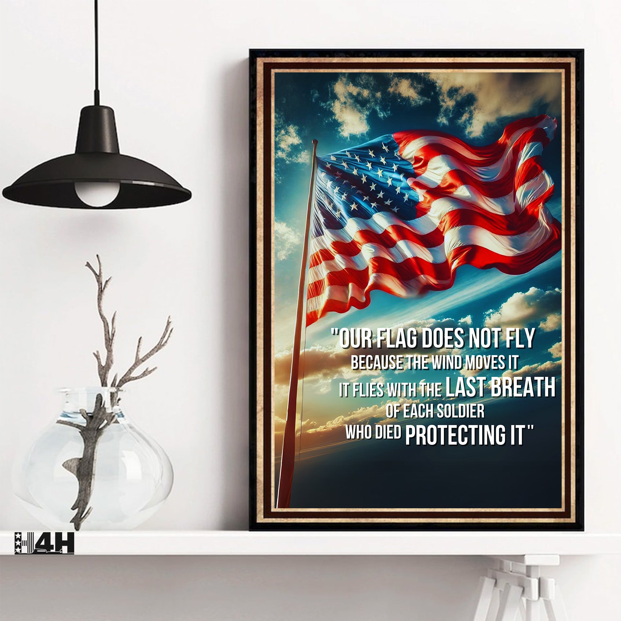 Our Flag Flies with the Last Breath of Each Soldier Who Died Protecting It US Military Veteran Poster