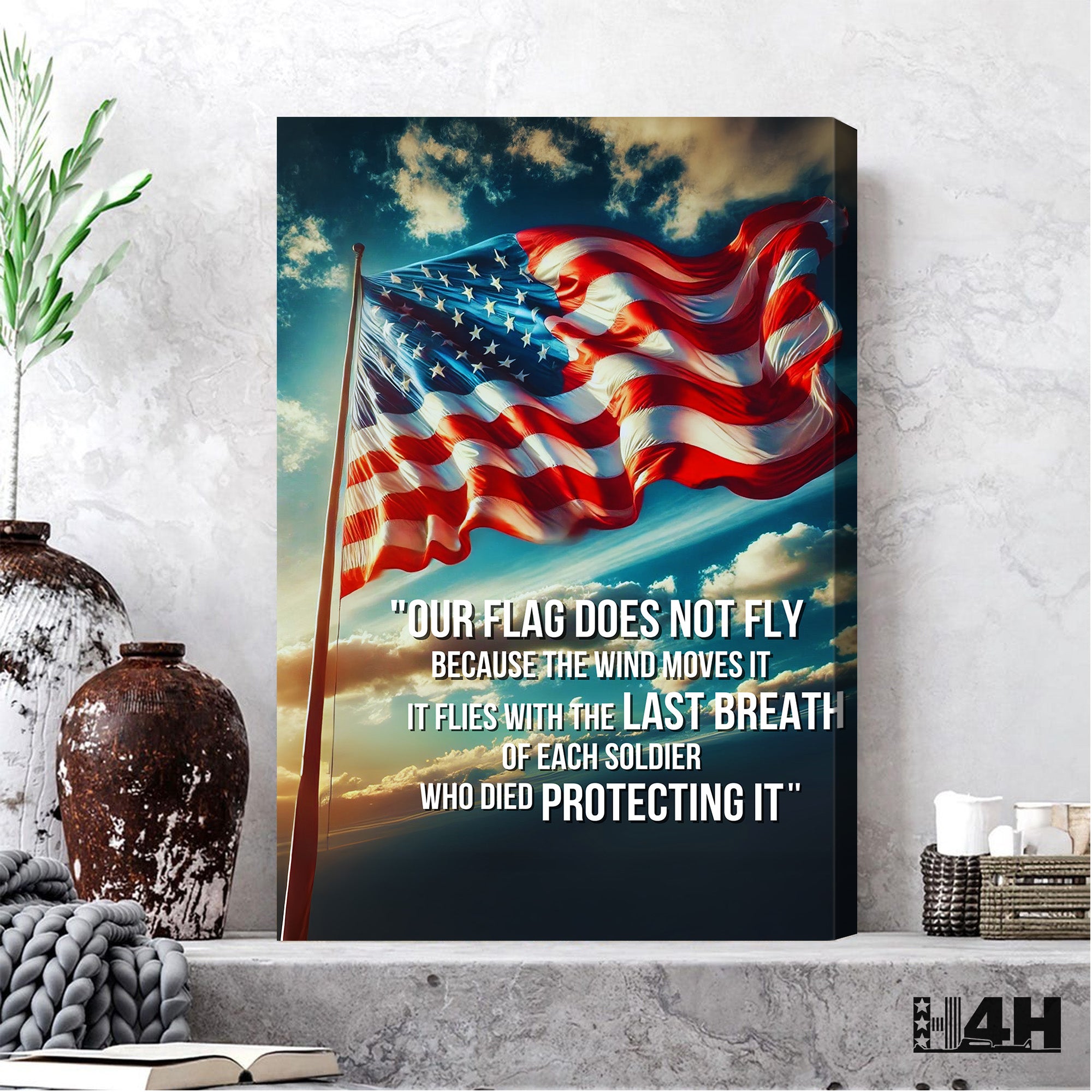 Our Flag Flies with the Last Breath of Each Soldier Who Died Protecting It US Military Veteran Poster