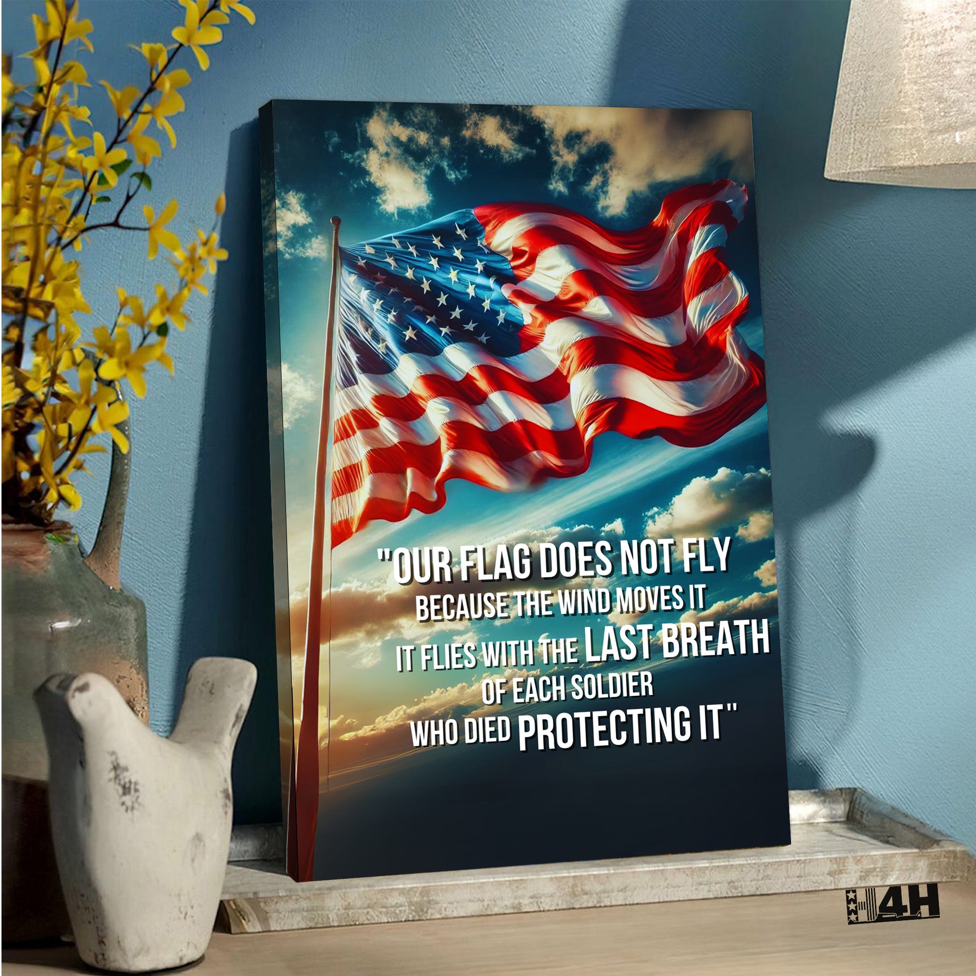 Our Flag Flies with the Last Breath of Each Soldier Who Died Protecting It US Military Veteran Poster