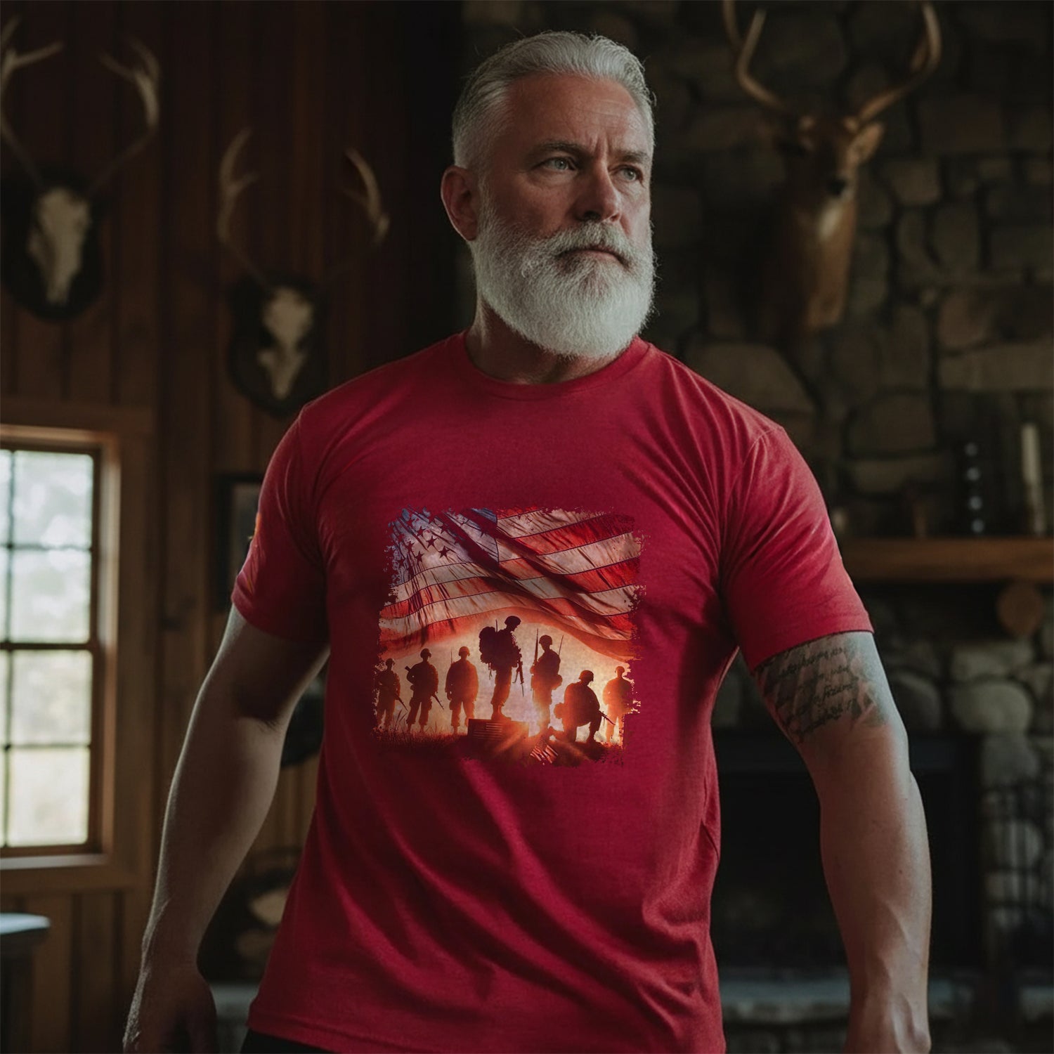 Land of the Free Because of the Brave Honor and Remember T-Shirt Secondary image