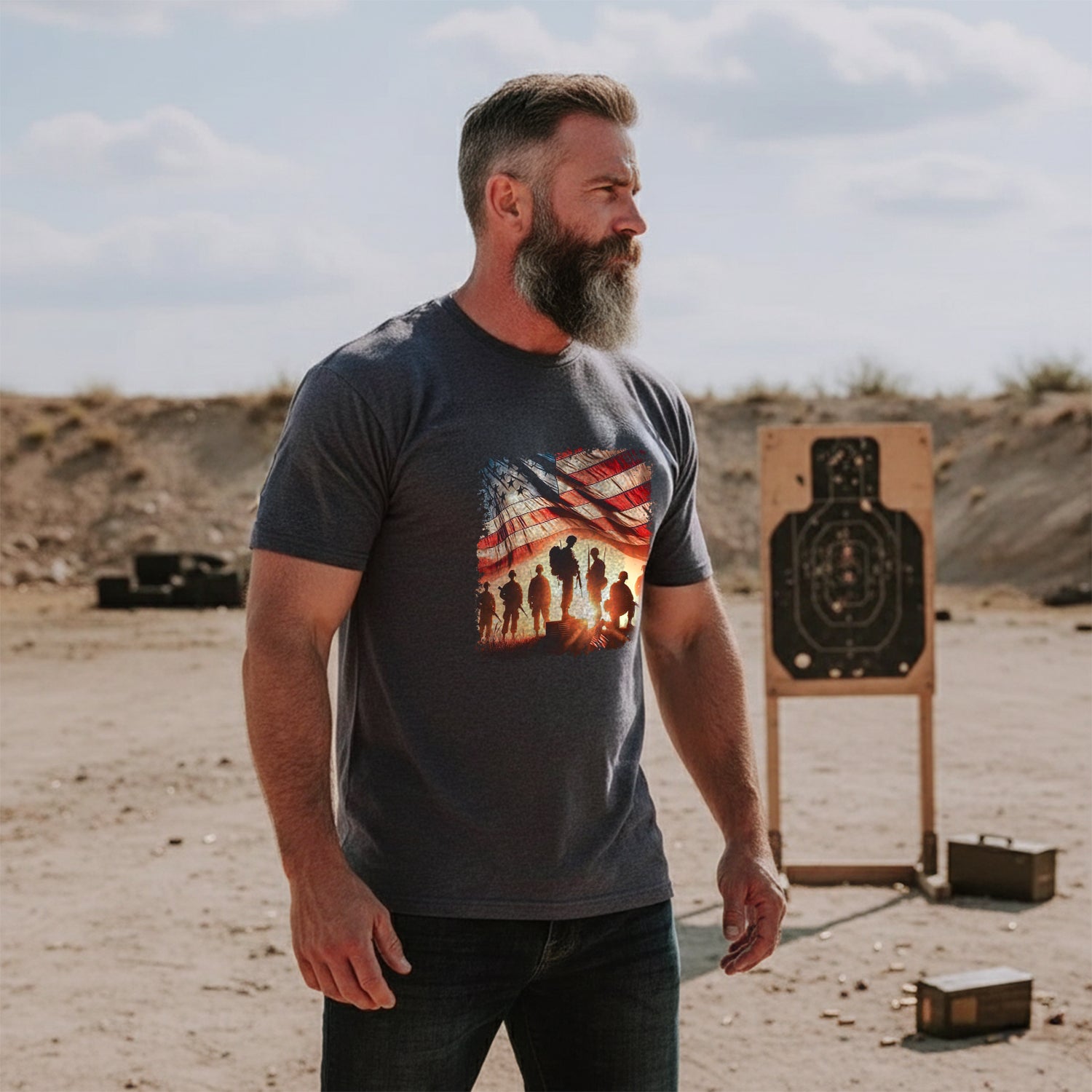 Land of the Free Because of the Brave duty T-Shirt