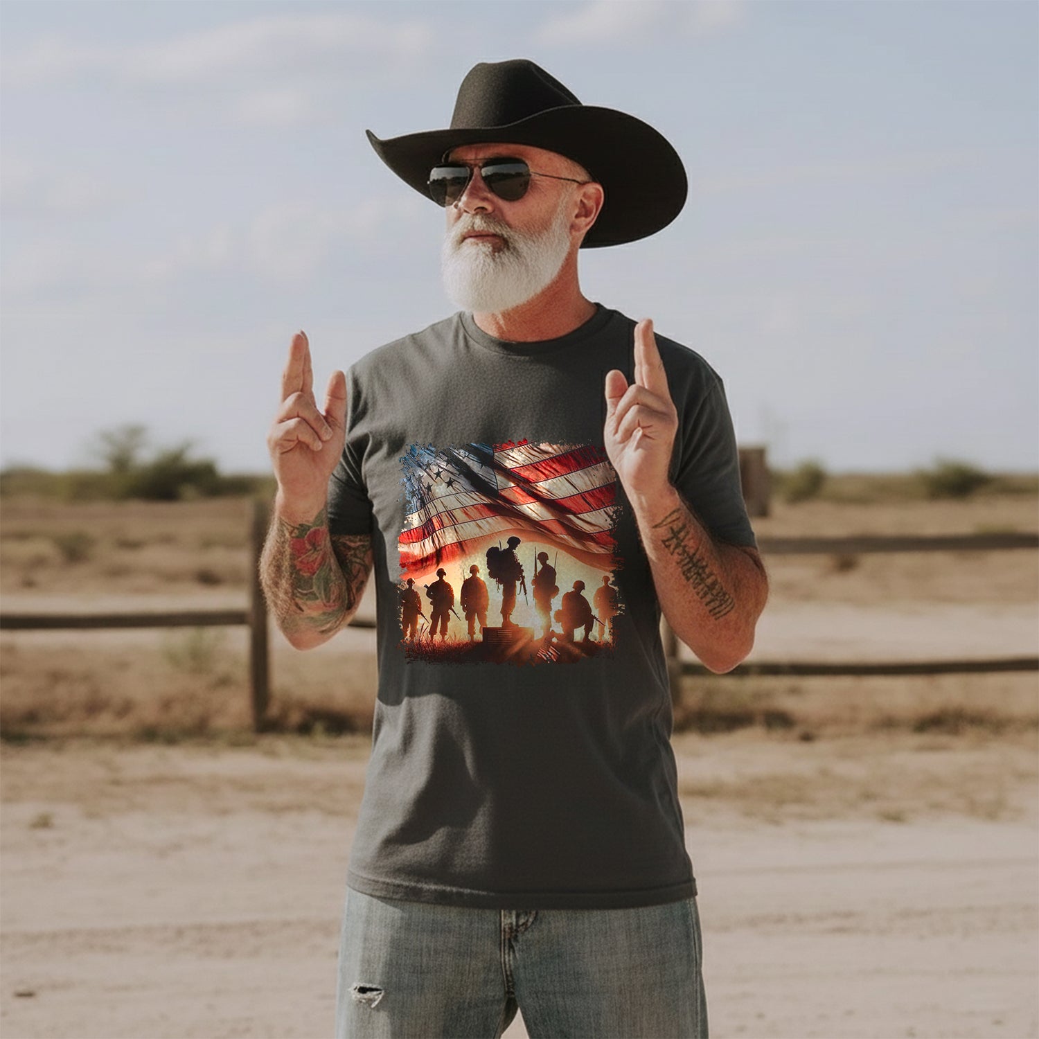 Land of the Free Because of the Brave duty T-Shirt