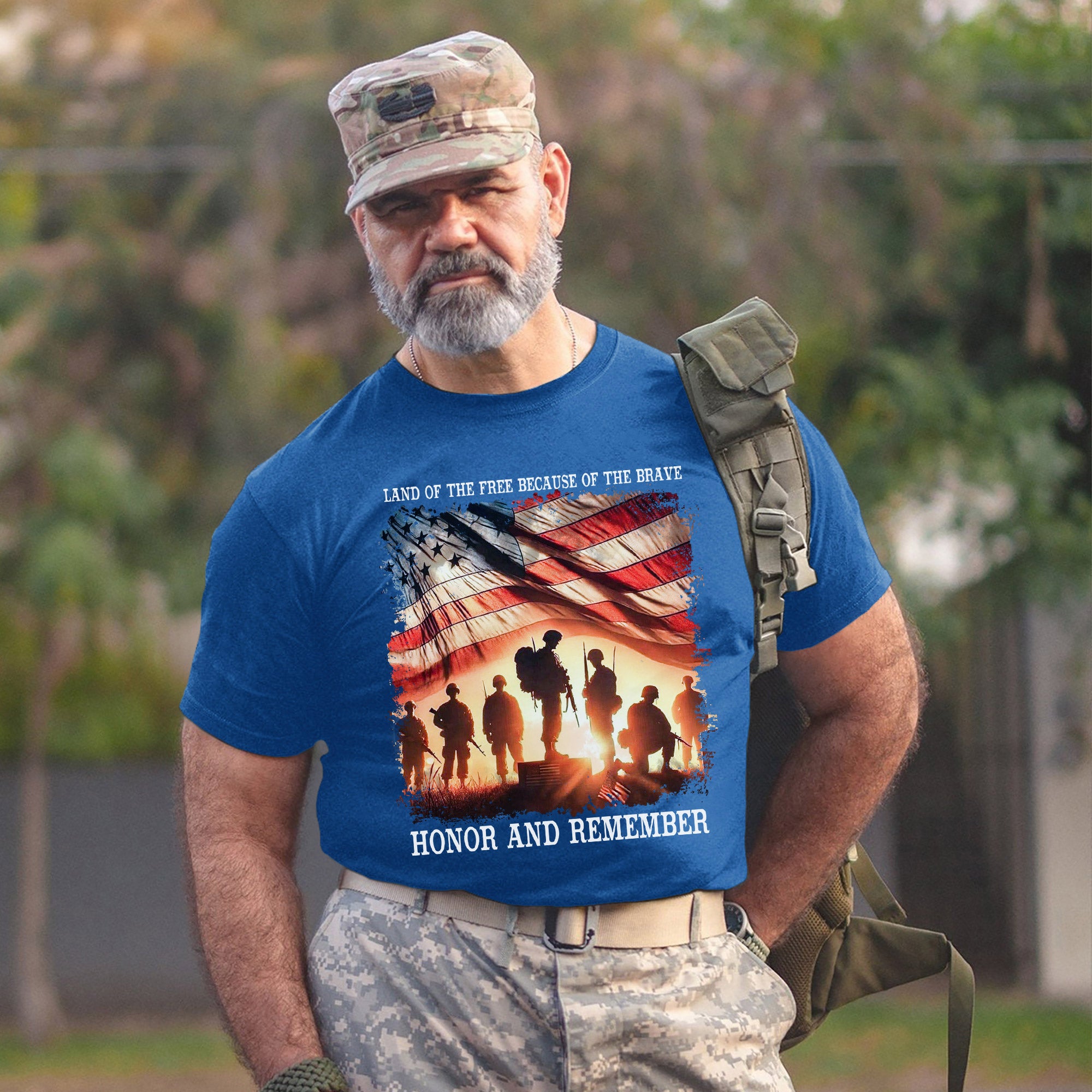 Land of the Free Because of the Brave Honor and Remember Shirt Patriotic Veteran T Shirt Honoring Military Service and Sacrifice T-Shirt