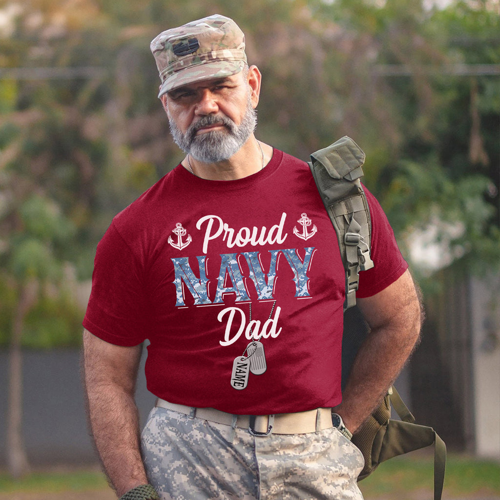 Proud Navy Dad Shirt US Personalized T-Shirt