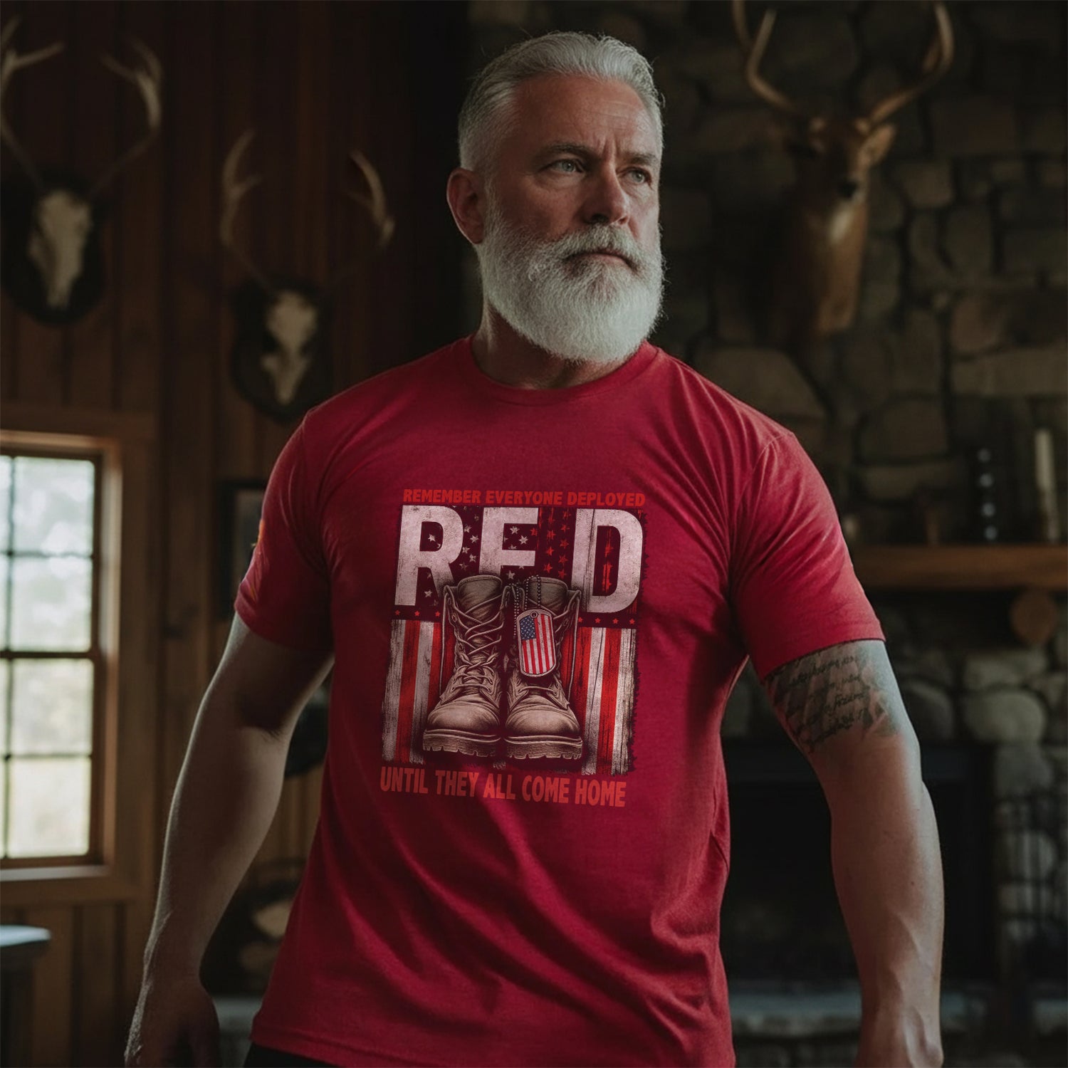 Remember Everyone Deployed Until They All Come Home US Military Support T-Shirt Secondary image