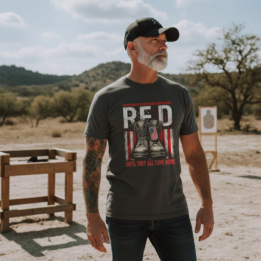 Remember Everyone Deployed Until They All Come Home US Military Support T-Shirt