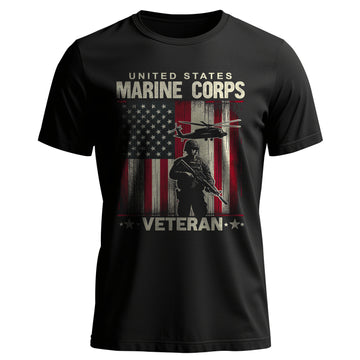 Marine Corps Veteran US Military Patriotic T-Shirt