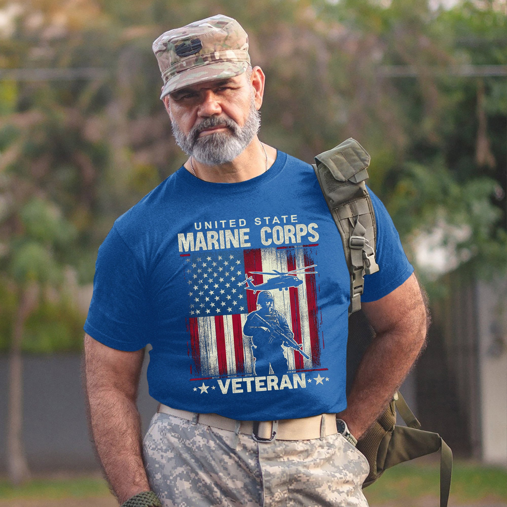 Marine Corps Veteran US Military Patriotic Honoring Service and Sacrifice T-Shirt