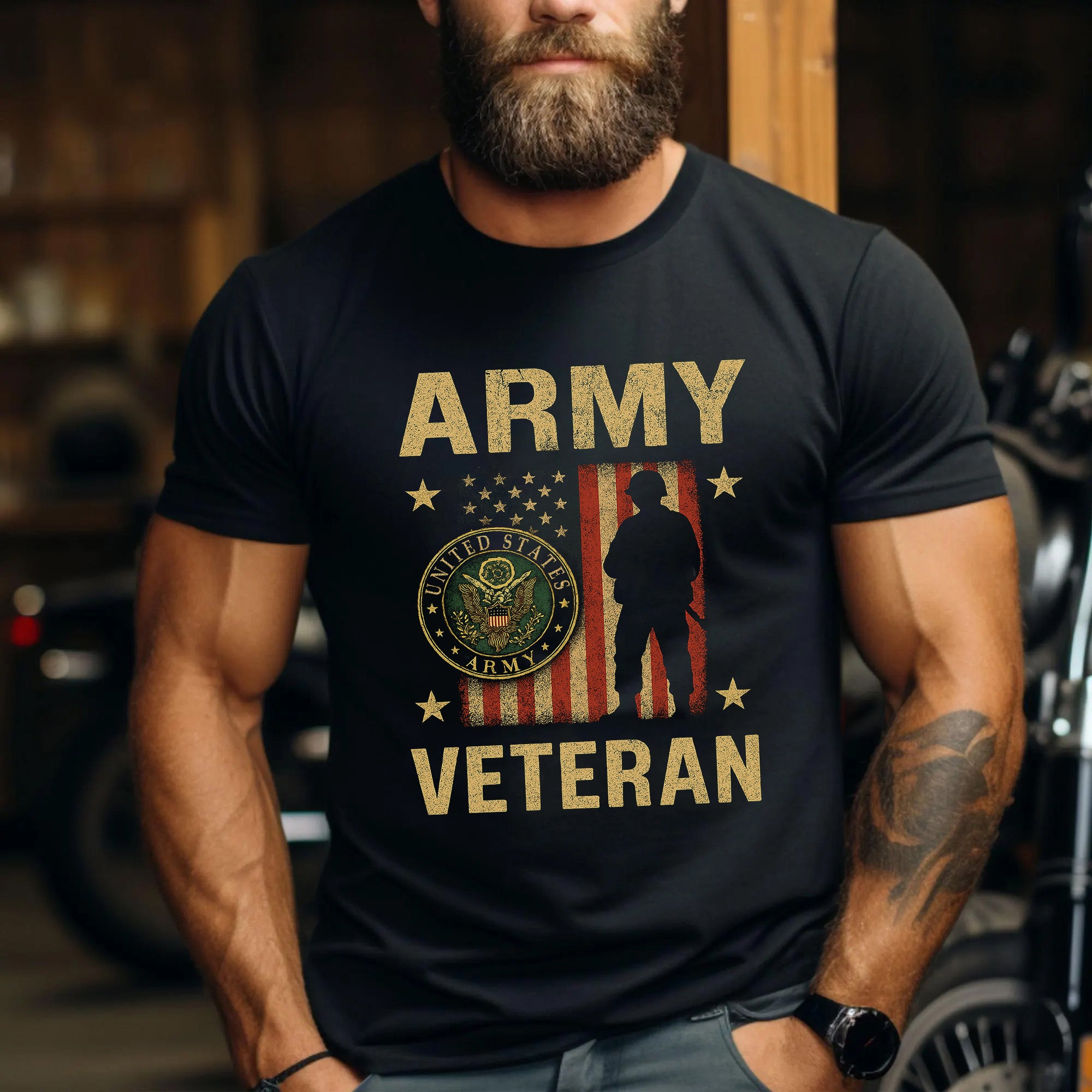 Army Veteran US Military Patriotic Honoring United States Army Service and Sacrifice T-Shirt