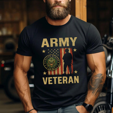 Army Veteran US Military Patriotic Honoring United States Army Service and Sacrifice T-Shirt