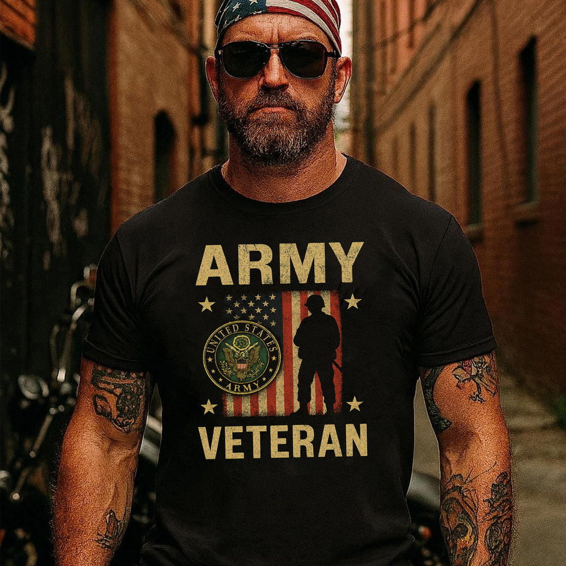 Army Veteran US Military Patriotic Honoring United States Army Service and Sacrifice T-Shirt