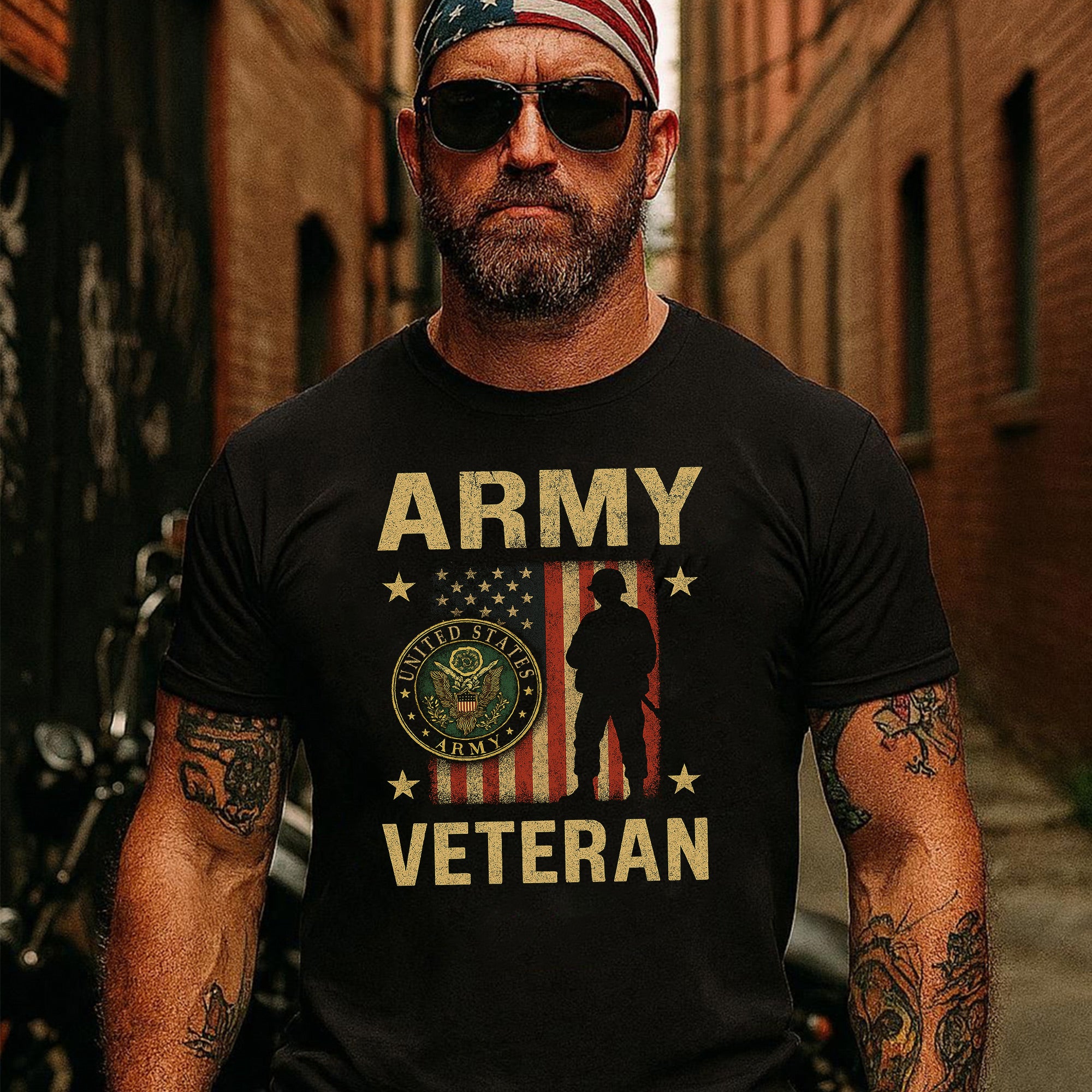 Army Veteran US Military Patriotic Honoring United States Army Service and Sacrifice T-Shirt