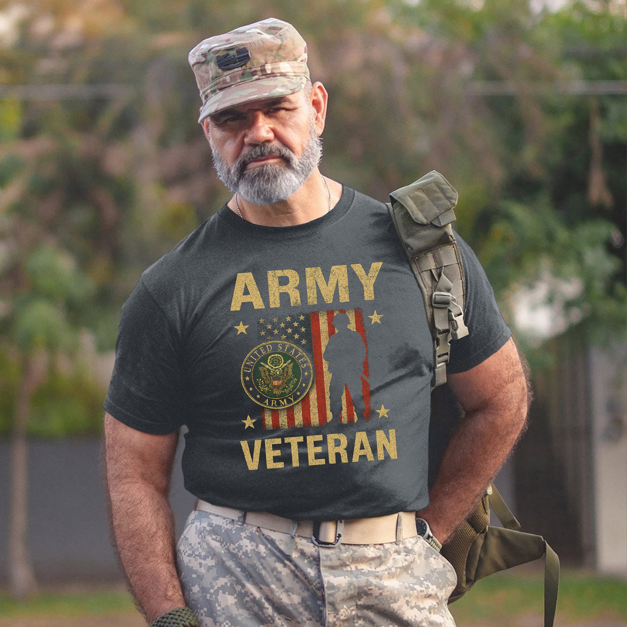 Army Veteran US Military Patriotic Honoring United States Army Service and Sacrifice T-Shirt