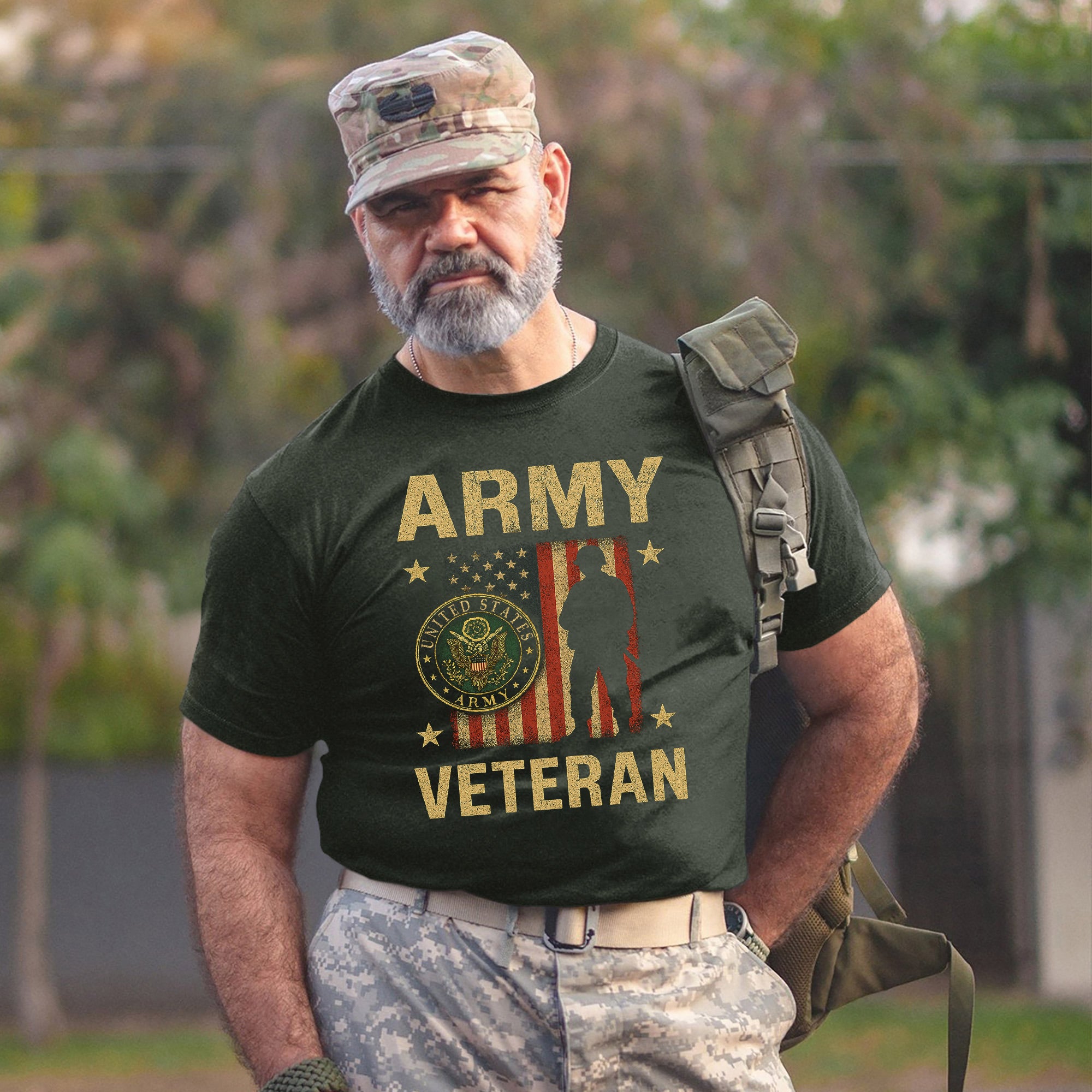 Army Veteran US Military Patriotic Honoring United States Army Service and Sacrifice T-Shirt