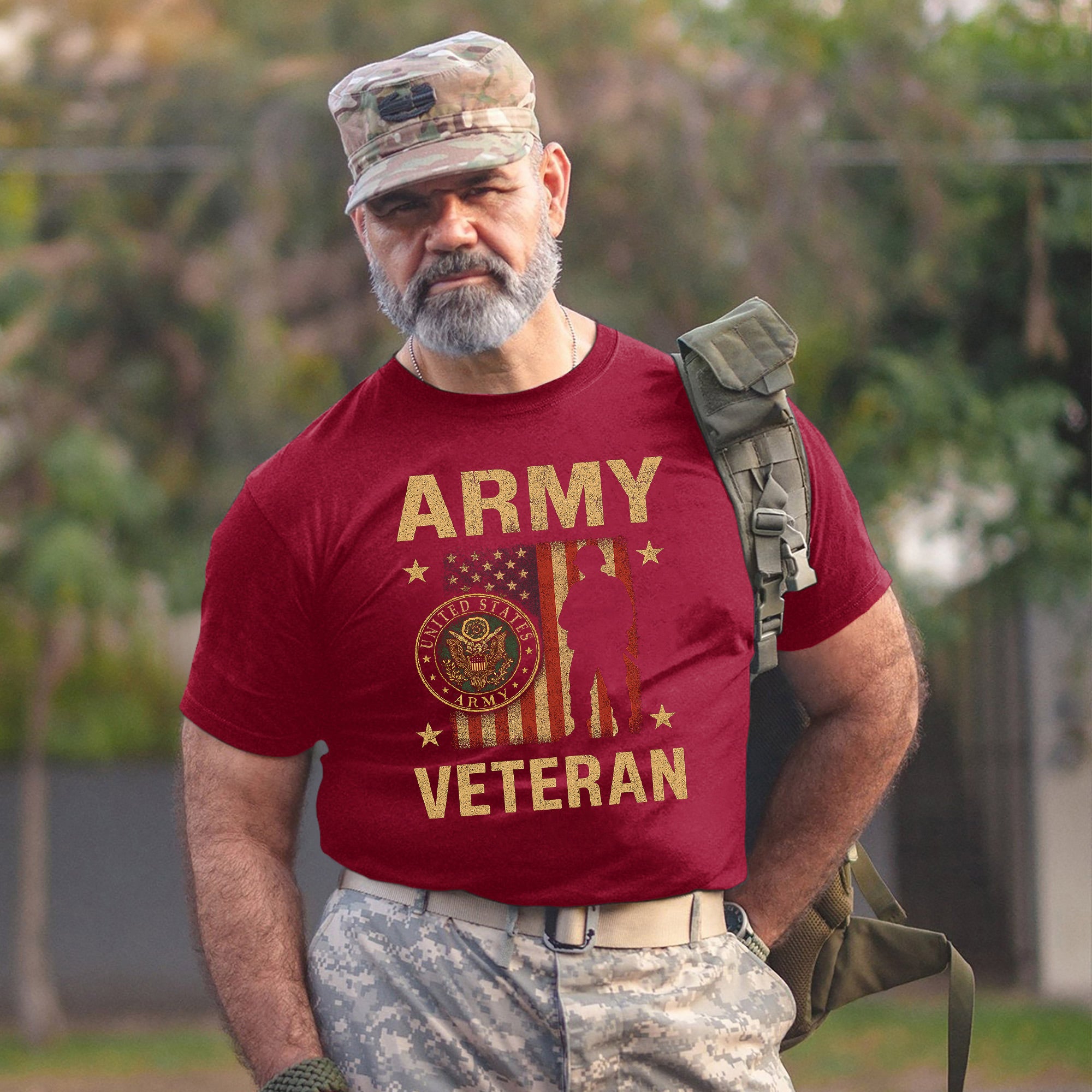 Army Veteran US Military Patriotic Honoring United States Army Service and Sacrifice T-Shirt
