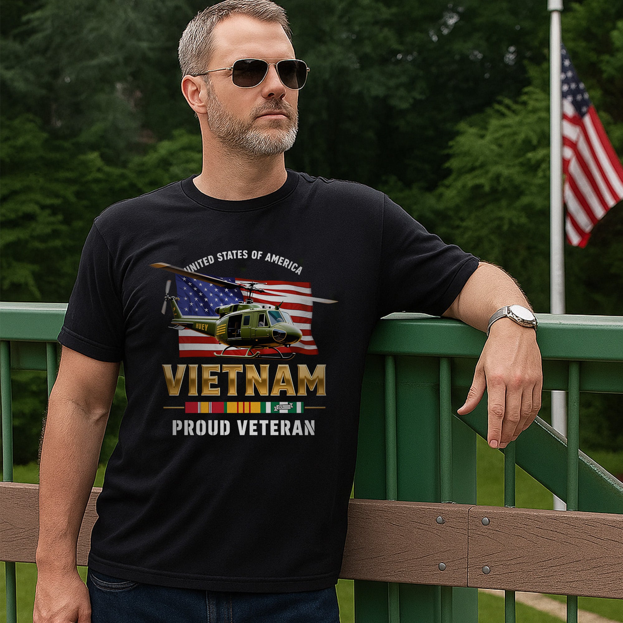 United States of America Vietnam Proud Veteran Honoring Service Sacrifice and National Pride T-Shirt