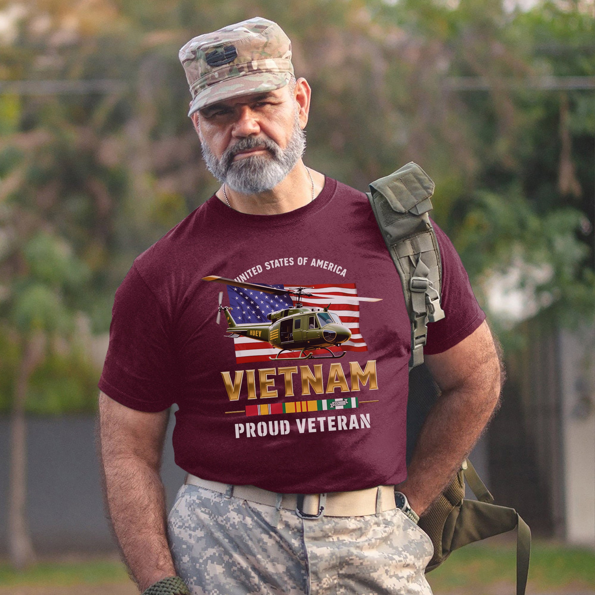 United States of America Vietnam Proud Veteran Honoring Service Sacrifice and National Pride T-Shirt