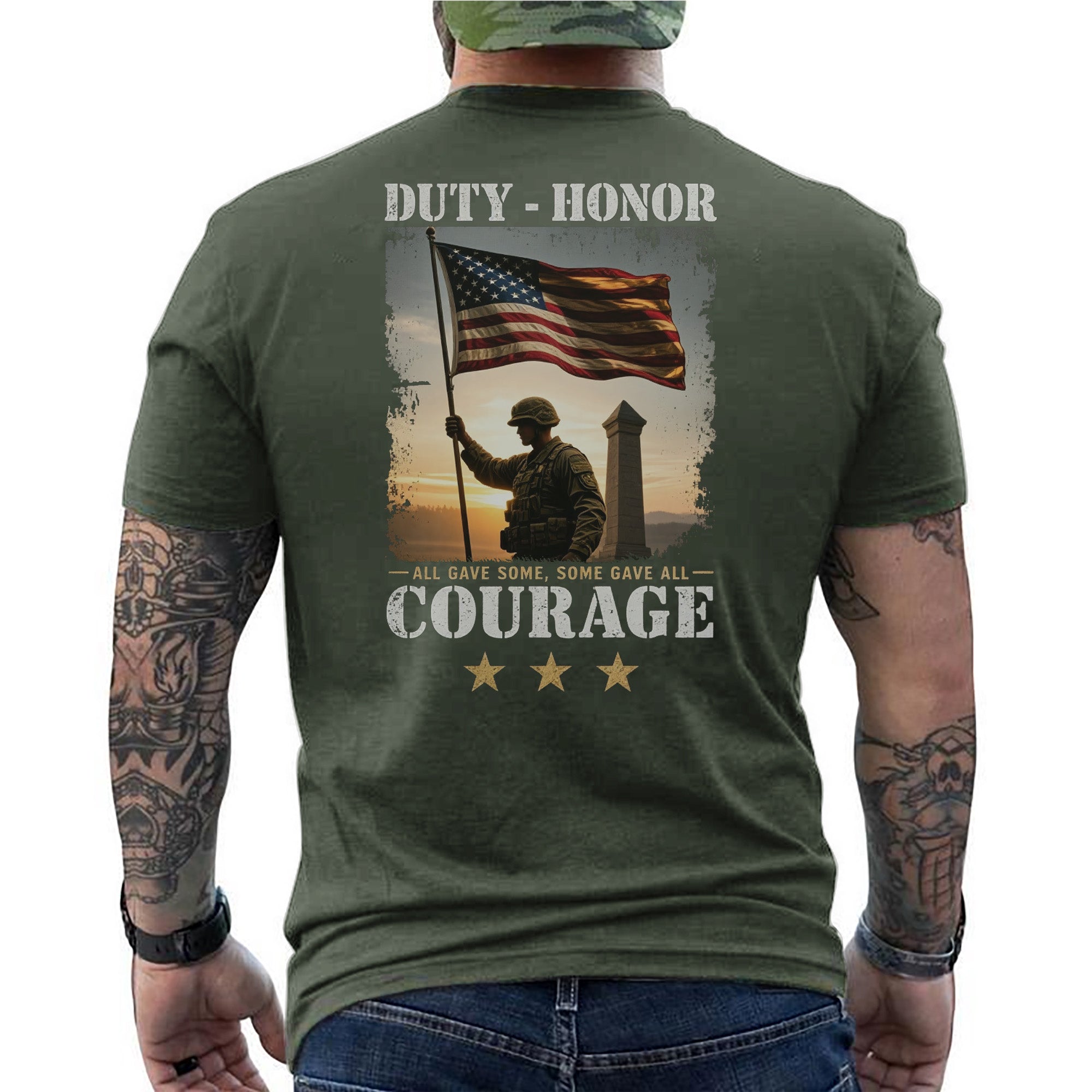 Duty Honor Courage Some Gave All Honoring the Brave Who Paid Freedom’s Price T-Shirt