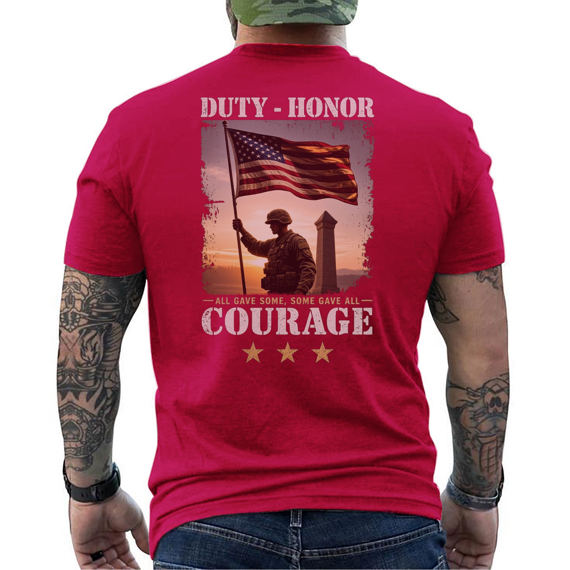 Duty Honor Courage Some Gave All Honoring the Brave Who Paid Freedom’s Price T-Shirt