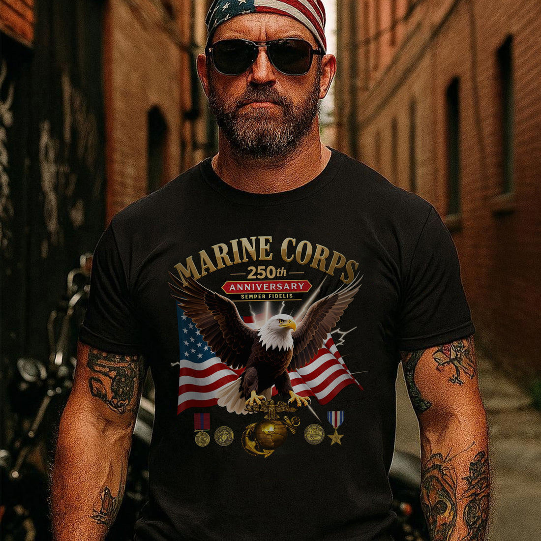 Marine Corps 250th Anniversary Semper Fidelis Honoring Legacy Loyalty and Valor T-Shirt