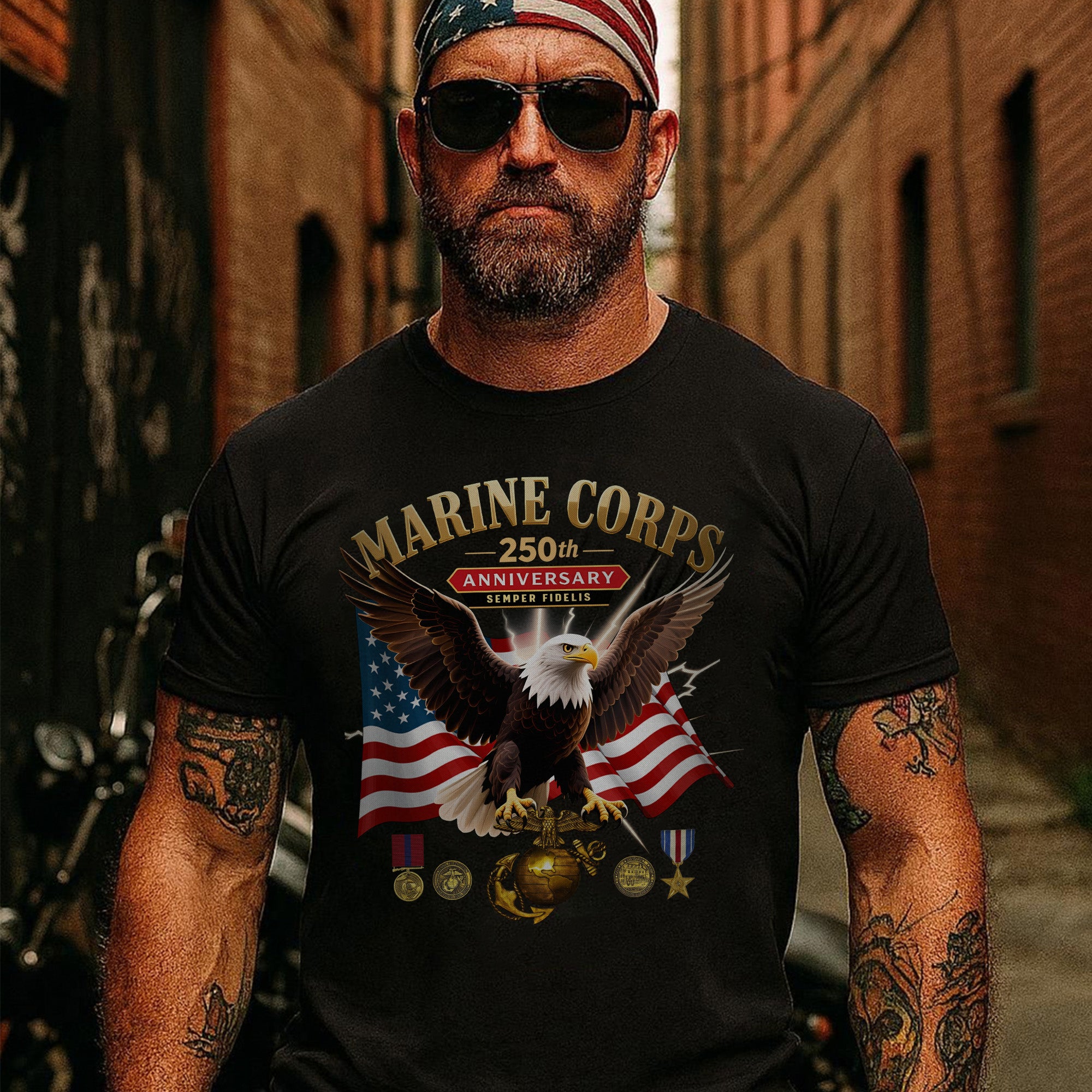Marine Corps 250th Anniversary Semper Fidelis Honoring Legacy Loyalty and Valor T-Shirt
