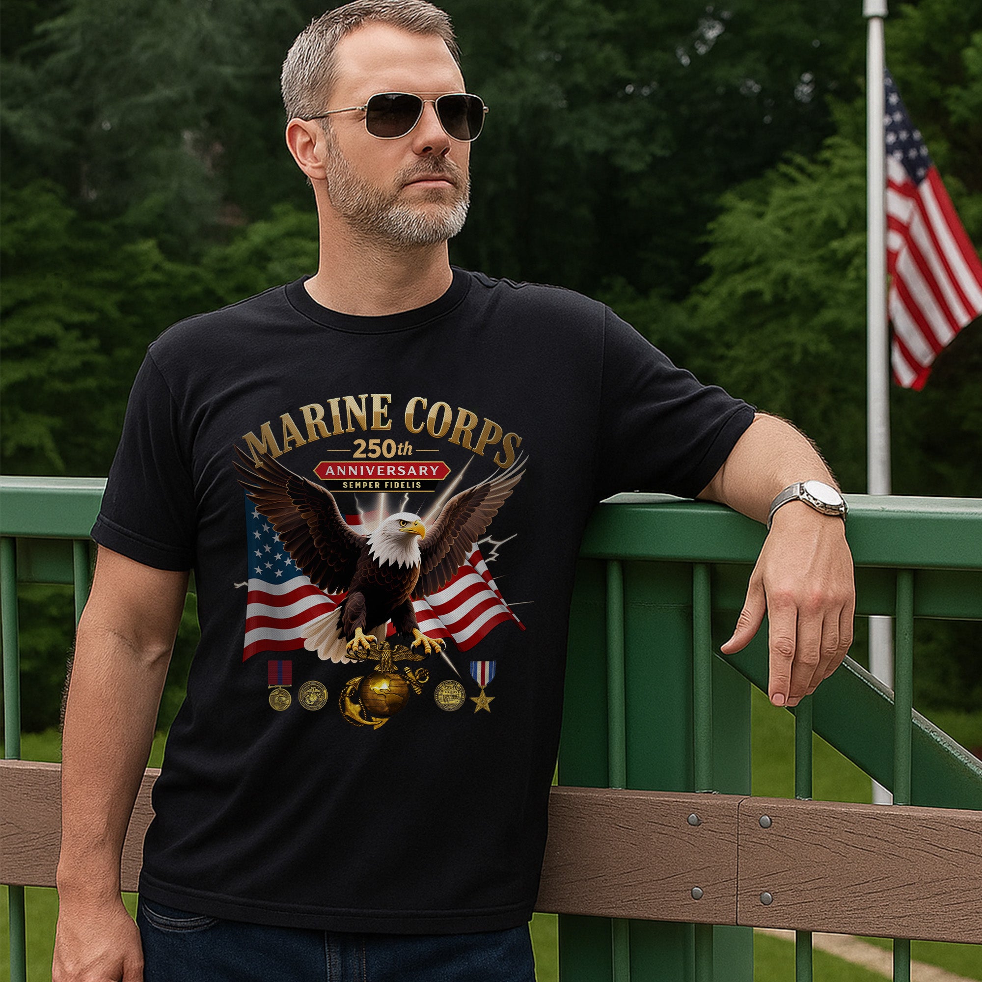 Marine Corps 250th Anniversary Semper Fidelis Honoring Legacy Loyalty and Valor T-Shirt