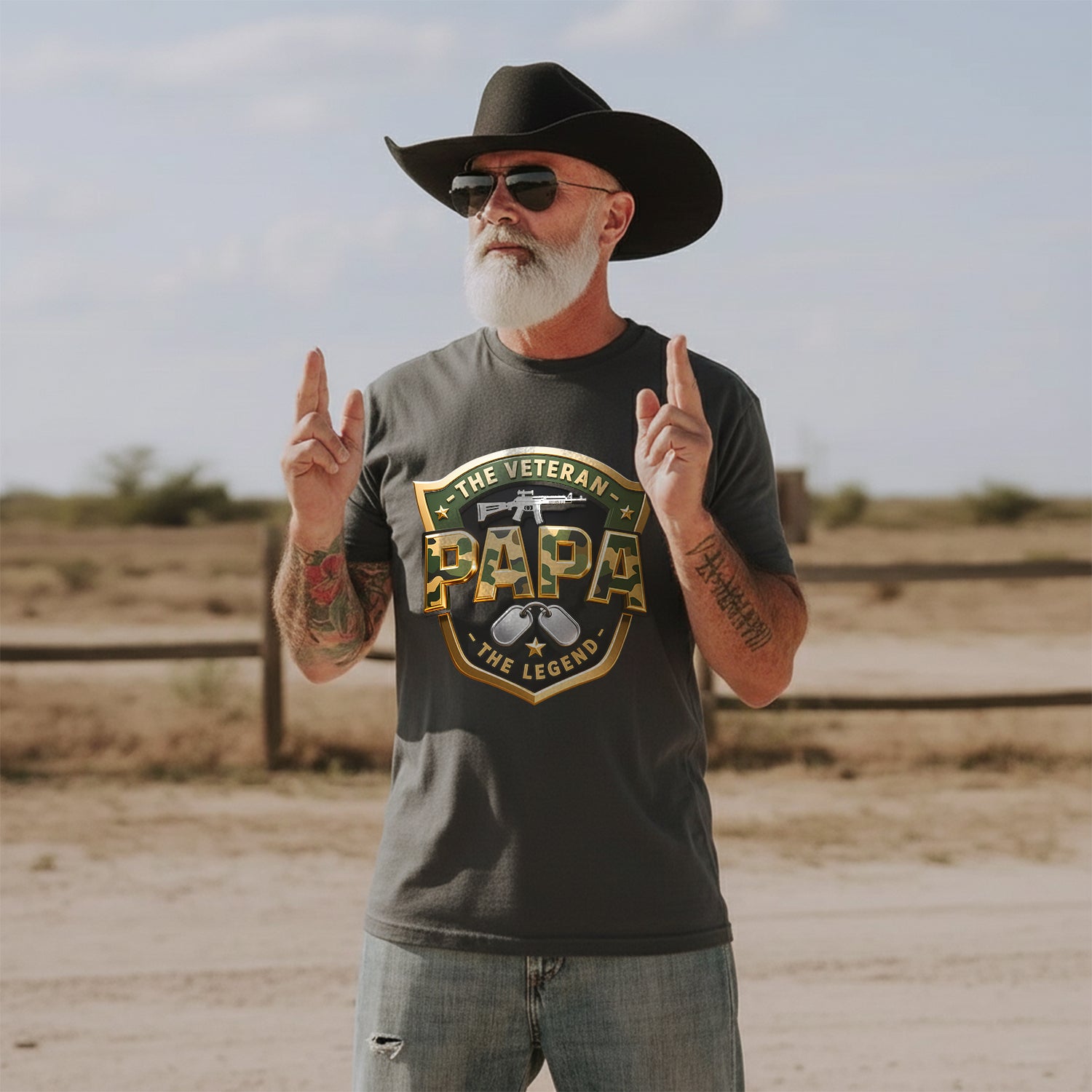 The Veteran The Papa The Legend Honoring T-Shirt