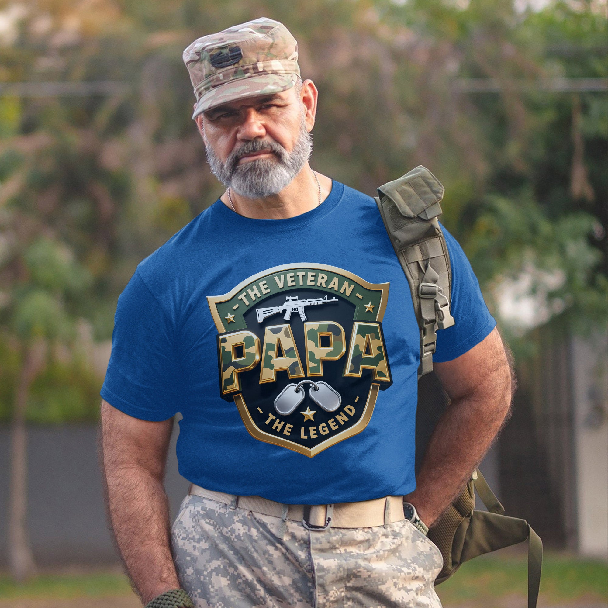 The Veteran The Papa The Legend Honoring Strength Love and a Legacy of Military Pride T-Shirt