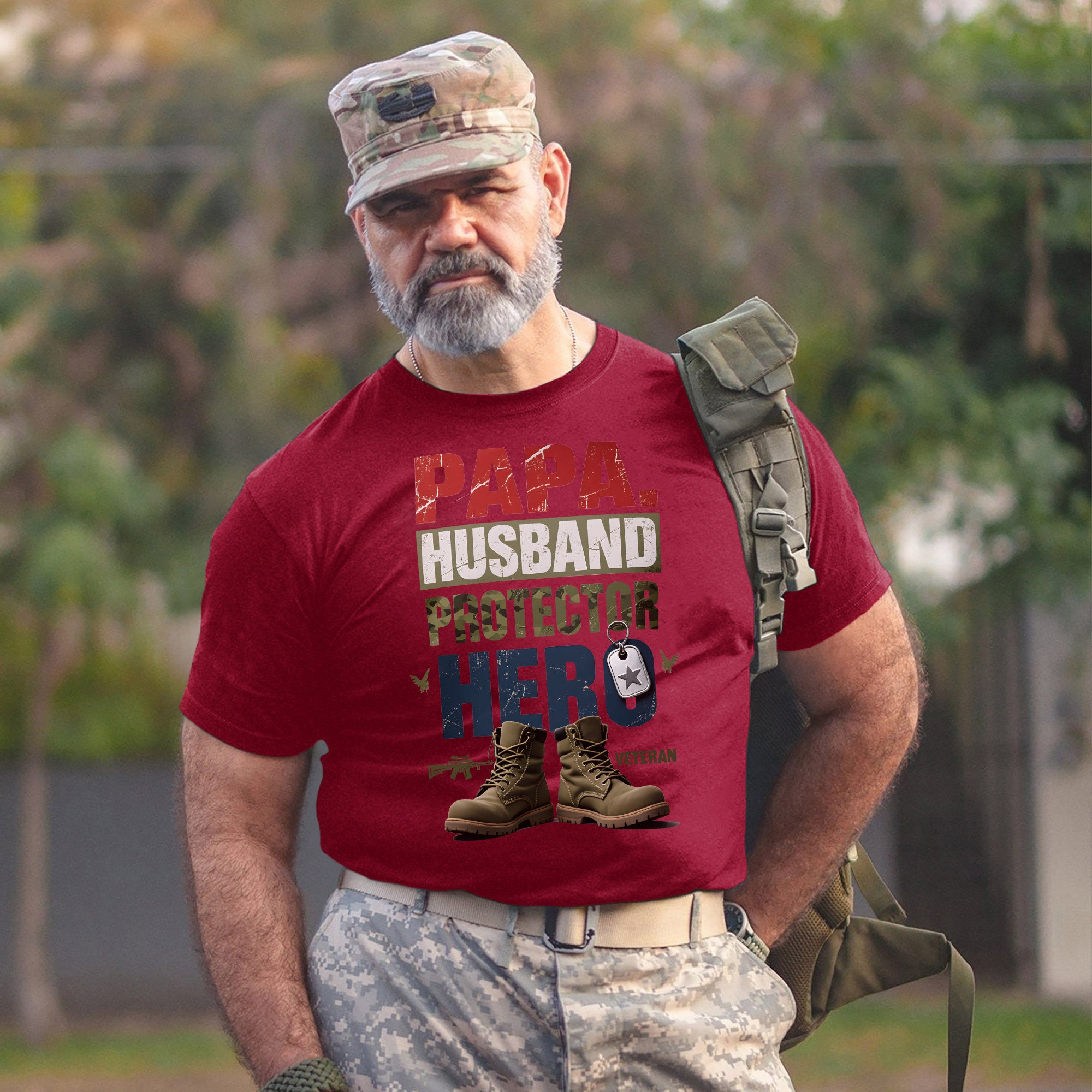 Papa Husband Protector Veteran Hero One T-Shirt