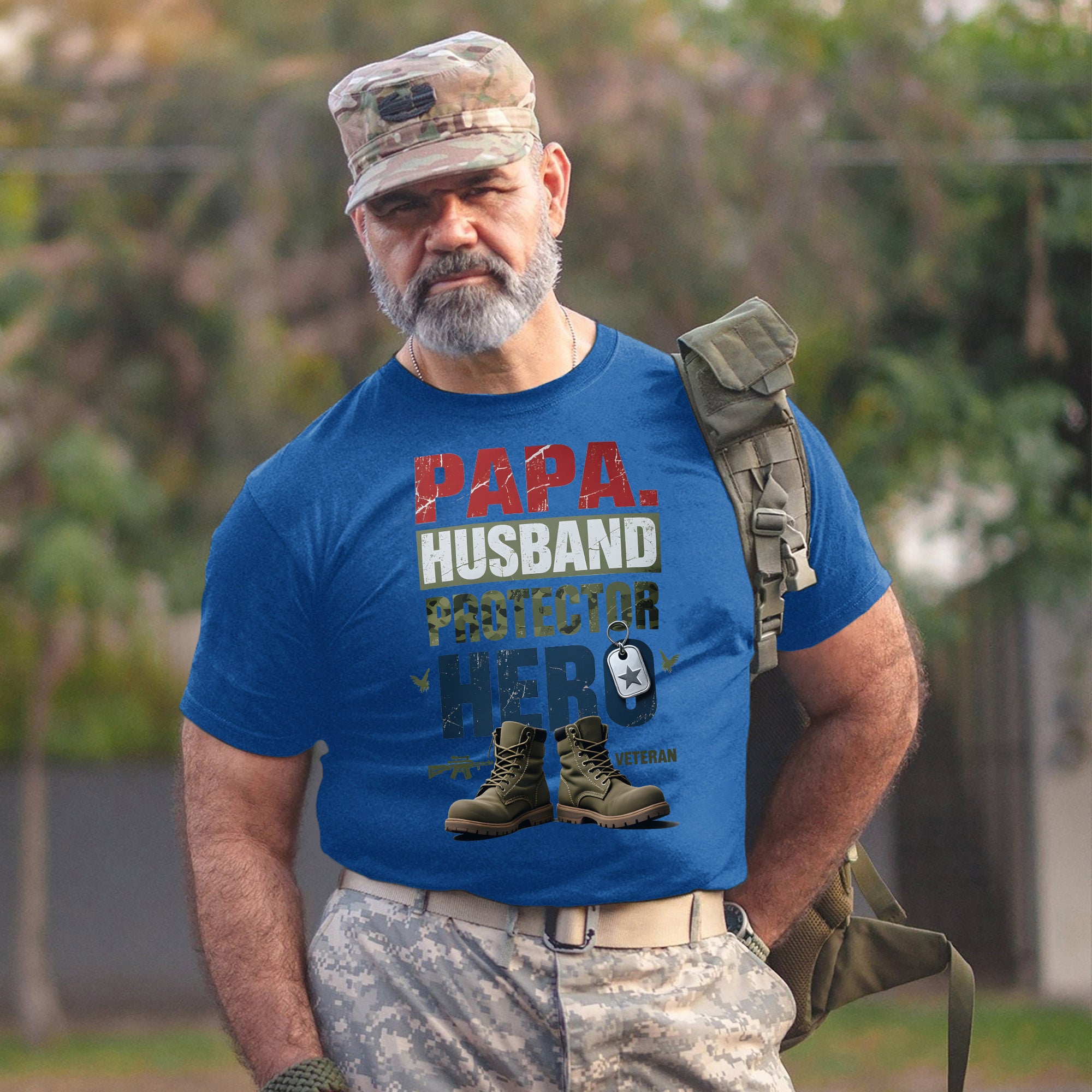 Papa Husband Protector Veteran Hero One T-Shirt