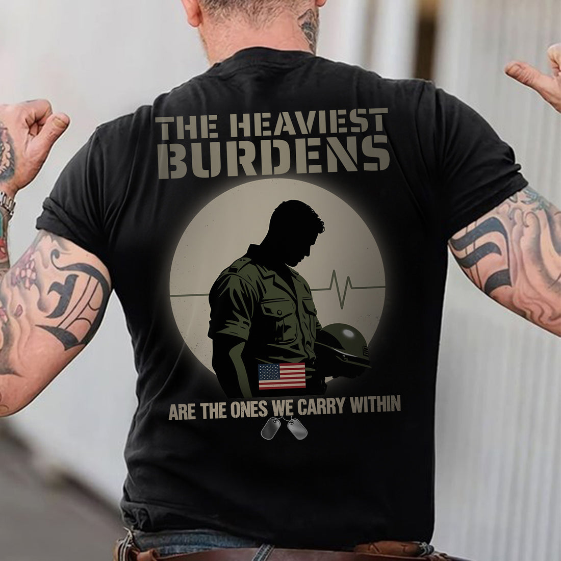 The Heaviest Burdens Are the Ones We Carry Within Silent Battles Fought by Brave Veterans T-Shirt