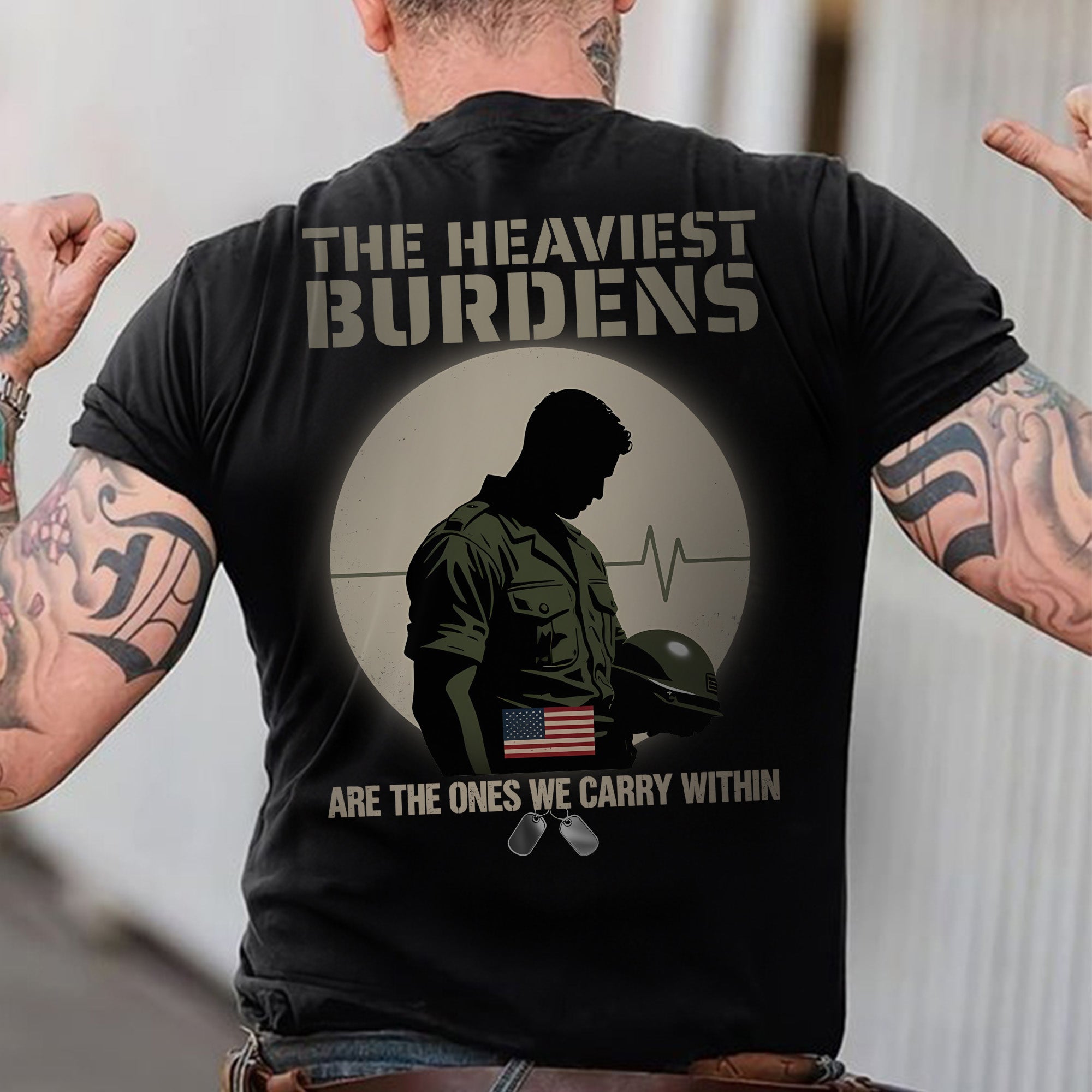 The Heaviest Burdens Are the Ones We Carry Within Silent Battles Fought by Brave Veterans T-Shirt