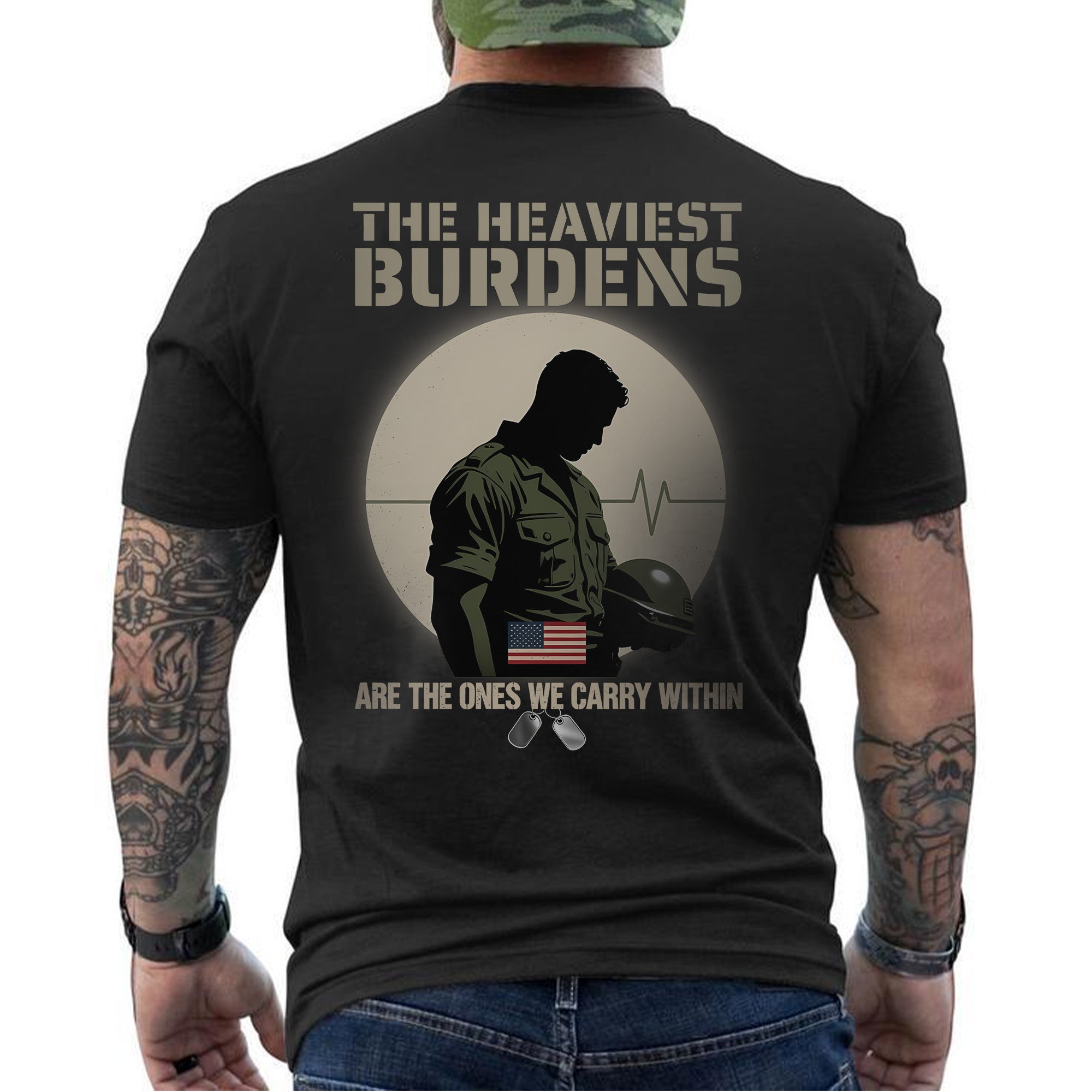 The Heaviest Burdens Are the Ones We Carry Within Silent Battles Fought by Brave Veterans T-Shirt