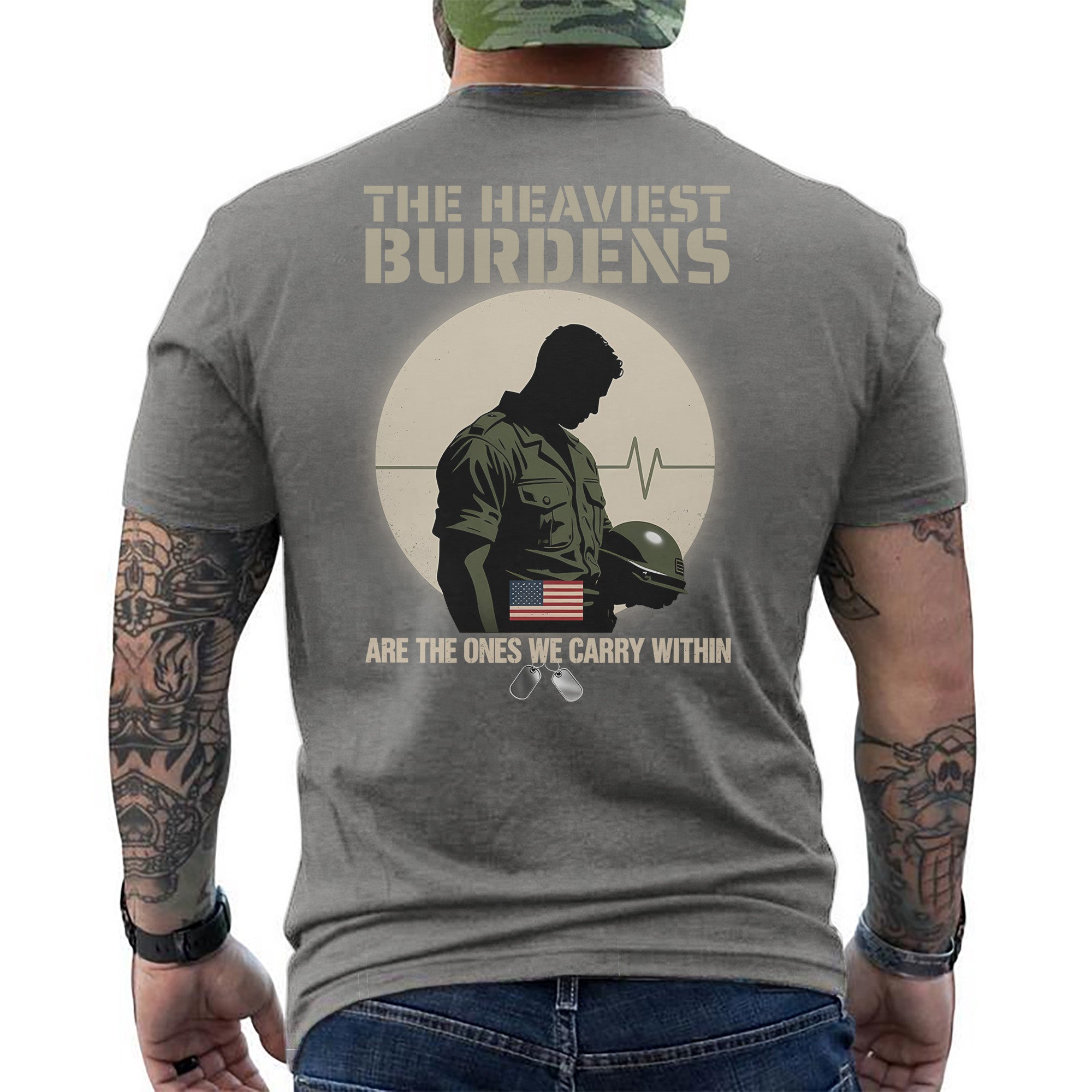 The Heaviest Burdens Are the Ones We Carry Within Silent Battles Fought by Brave Veterans T-Shirt