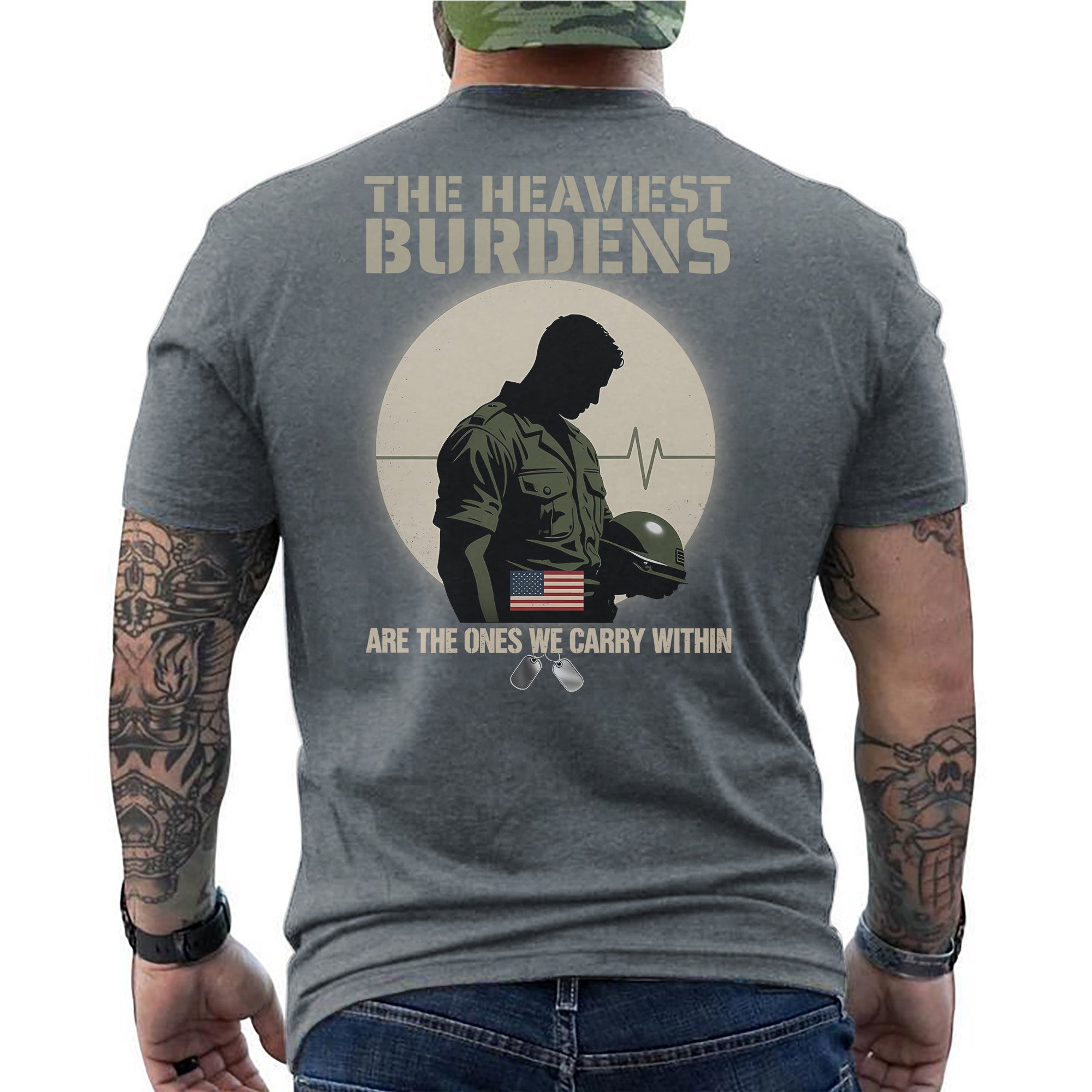 The Heaviest Burdens Are the Ones We Carry Within Silent Battles Fought by Brave Veterans T-Shirt