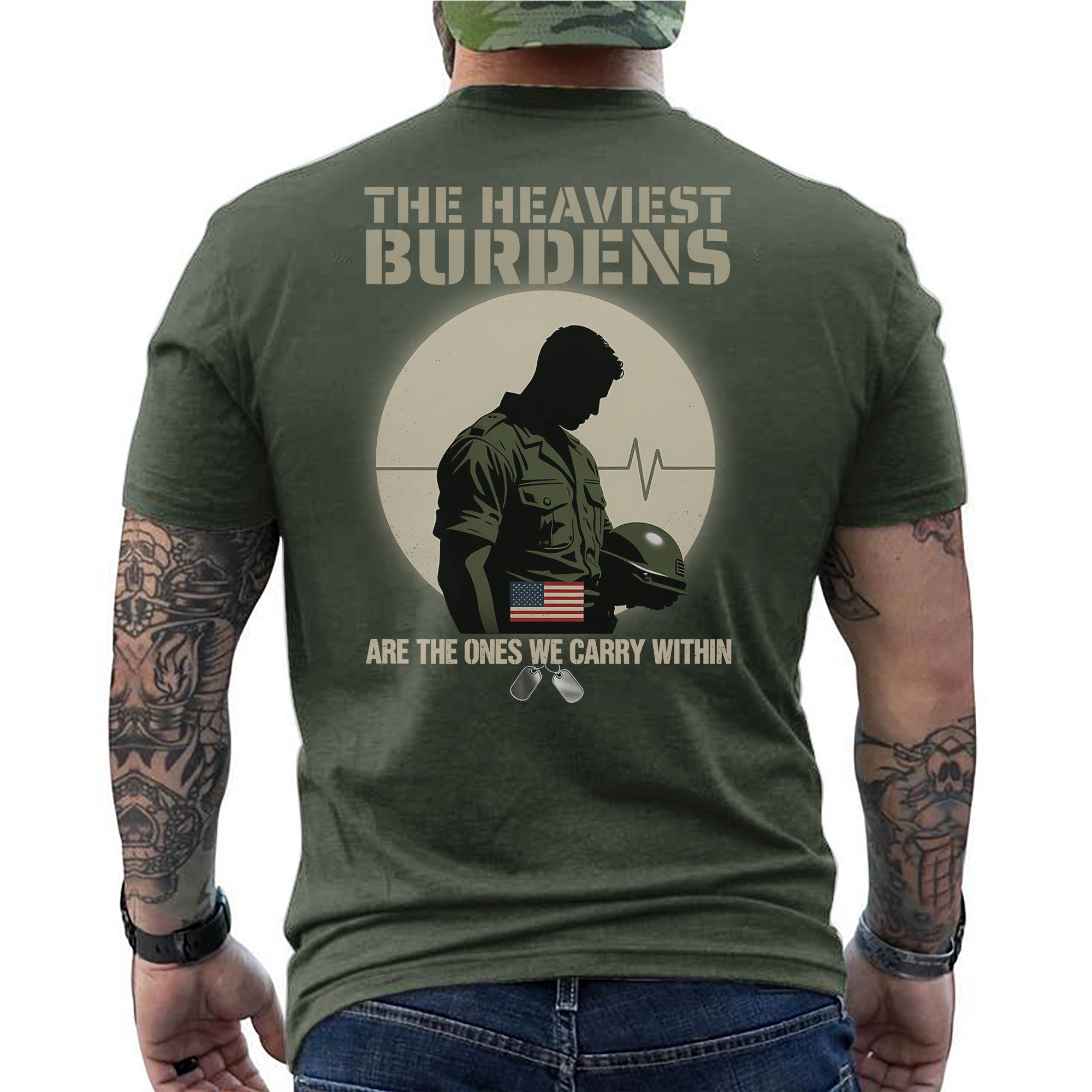 The Heaviest Burdens Are the Ones We Carry Within Silent Battles Fought by Brave Veterans T-Shirt